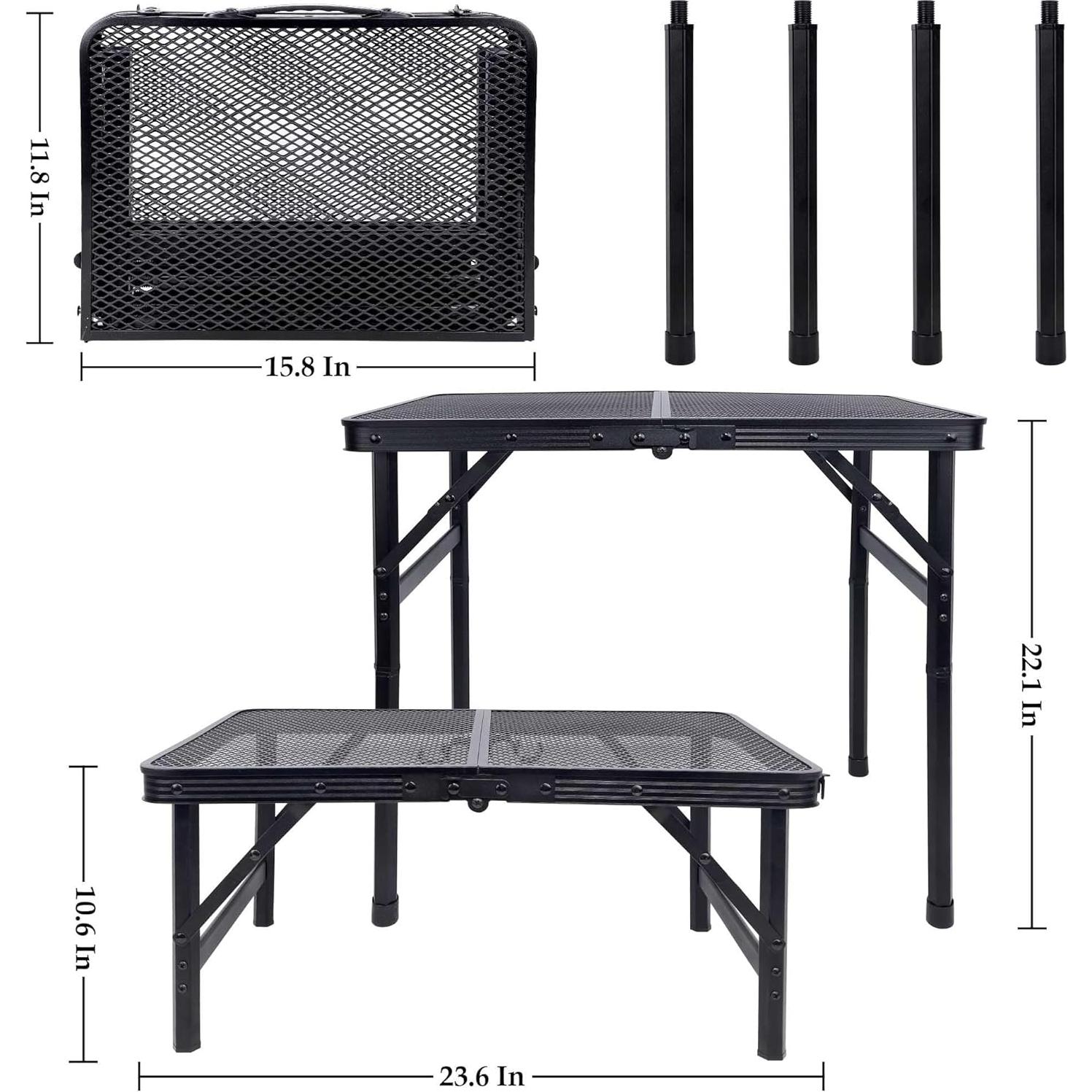 Mesa Plegable FORUP 2FT Ajustable para Camping y Picnic
