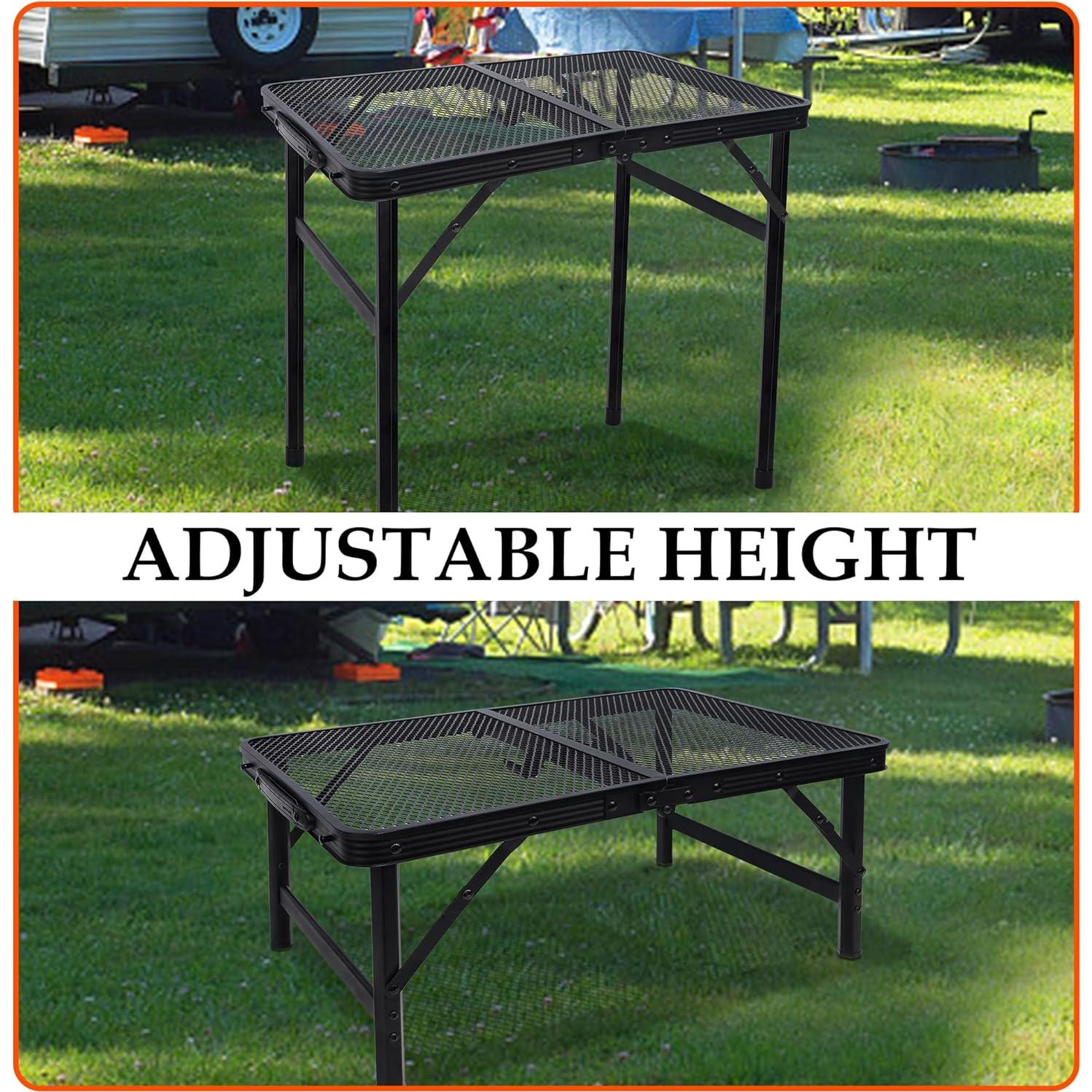 Mesa Plegable FORUP 2FT Ajustable para Camping y Picnic