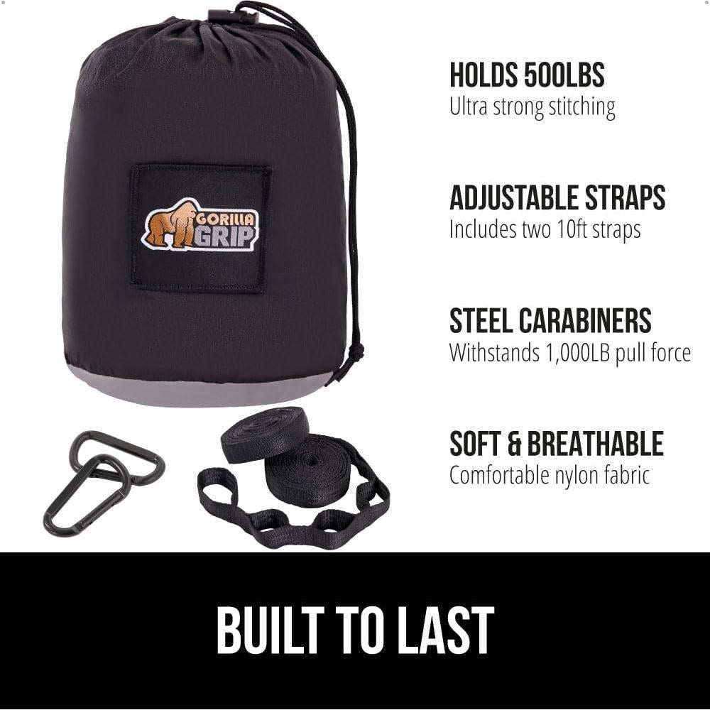 Hamaca Portátil Gorilla Grip 3,05x1,98m Soporta 226kg