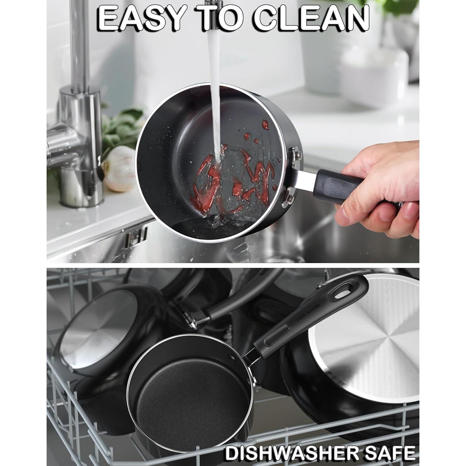 Juego de Cacerolas Cook N Home 1 y 2 Litros Antiadherentes