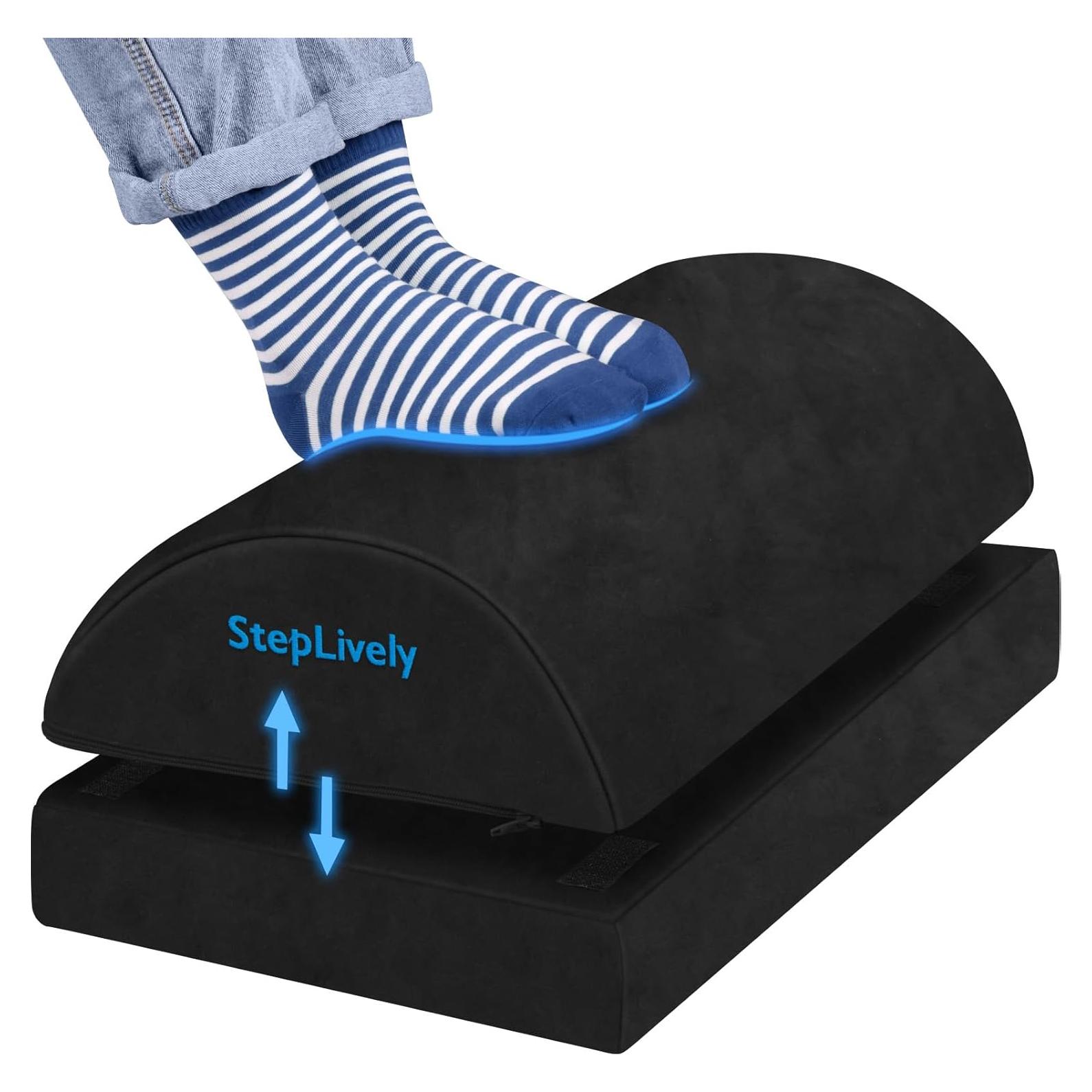 Reposapiés StepLively Extragrande Negro Ajustable 2 Alturas