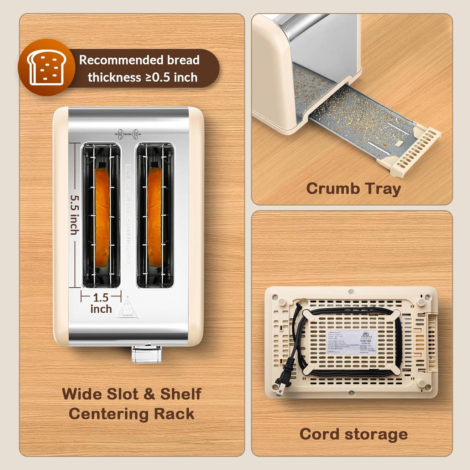 Tostadora Mecity 2 Rebanadas Acero Inoxidable Pantalla Táctil