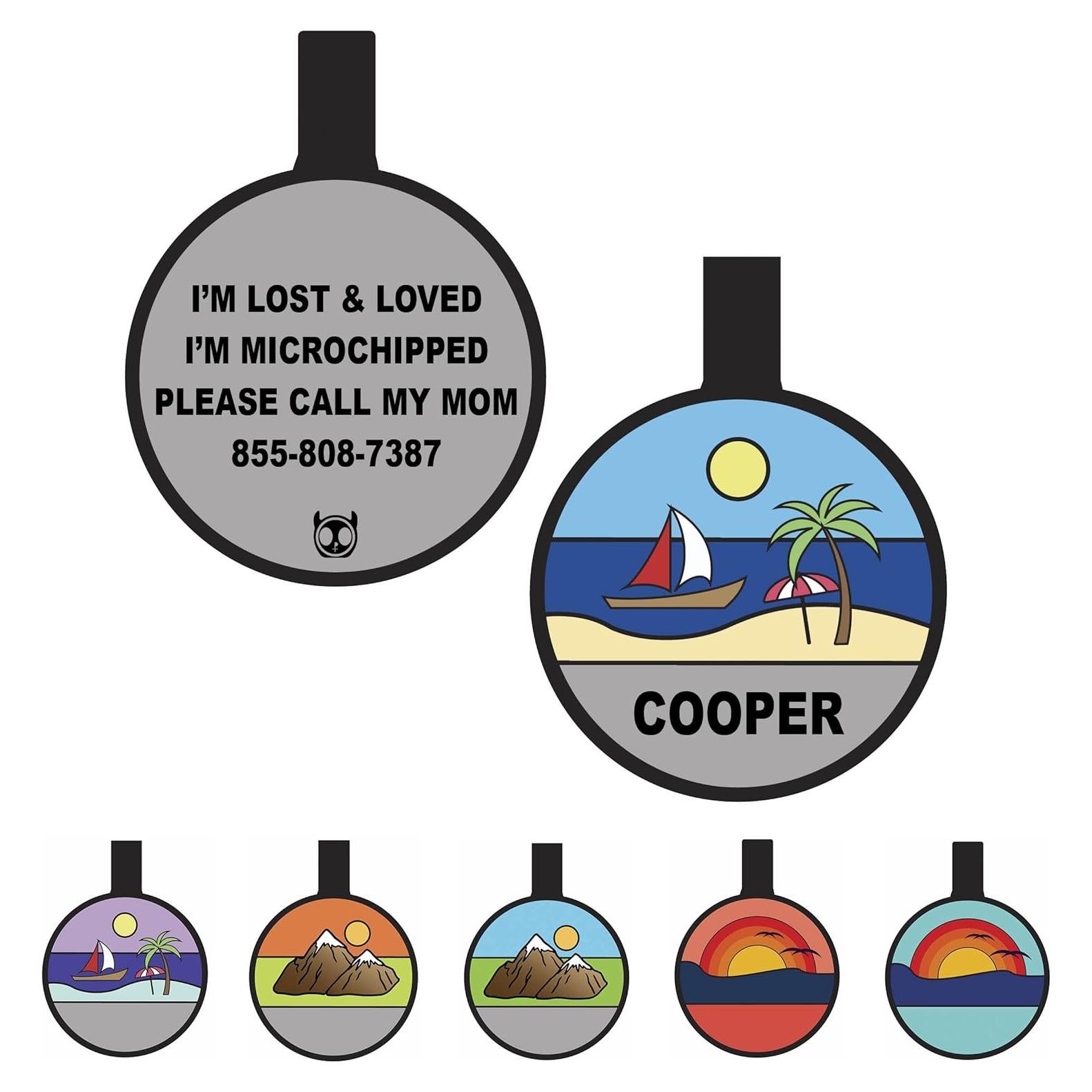 Etiqueta de Identificación Silenciosa PetANTastic Azul Redonda