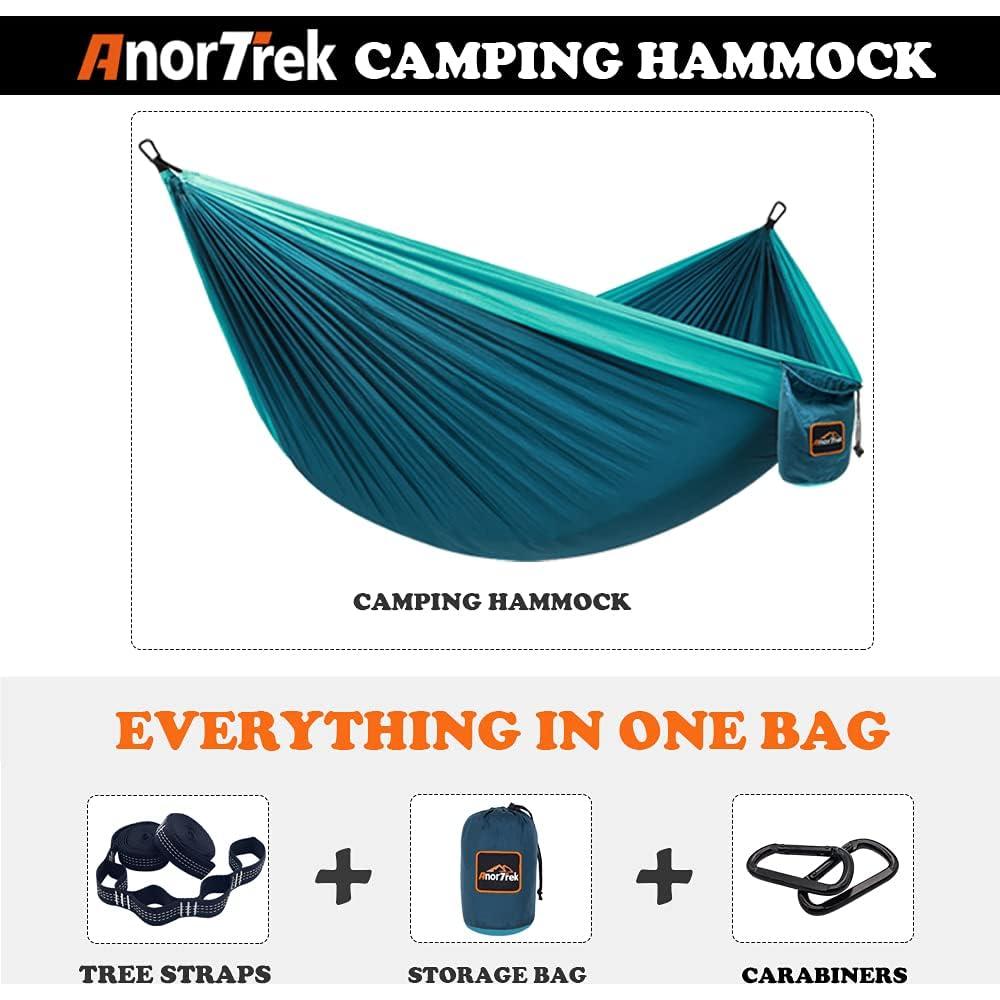 Hamaca de Camping AnorTrek Individual Nylon 0.59 kg Verde