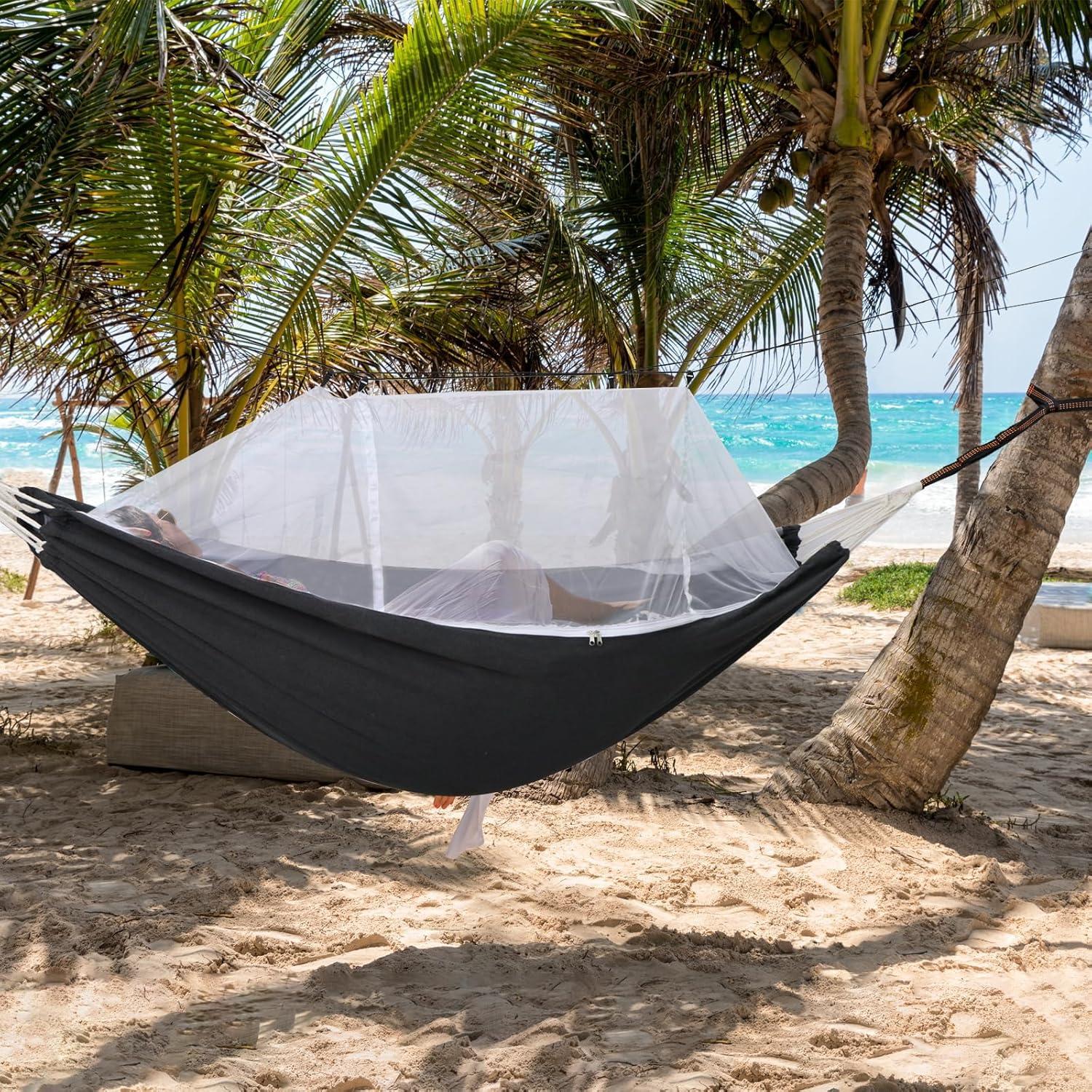 Hamaca Anyoo de Algodón con Red Mosquito 204kg 270x150cm