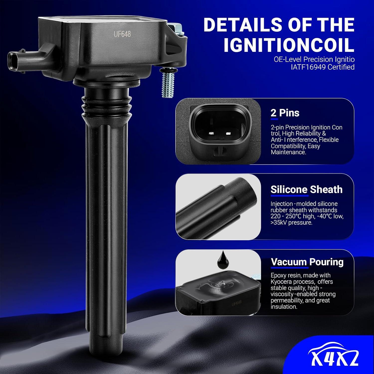 Bobina de Encendido UF648 y Bujía Doble Iridio 97390 X4XZ