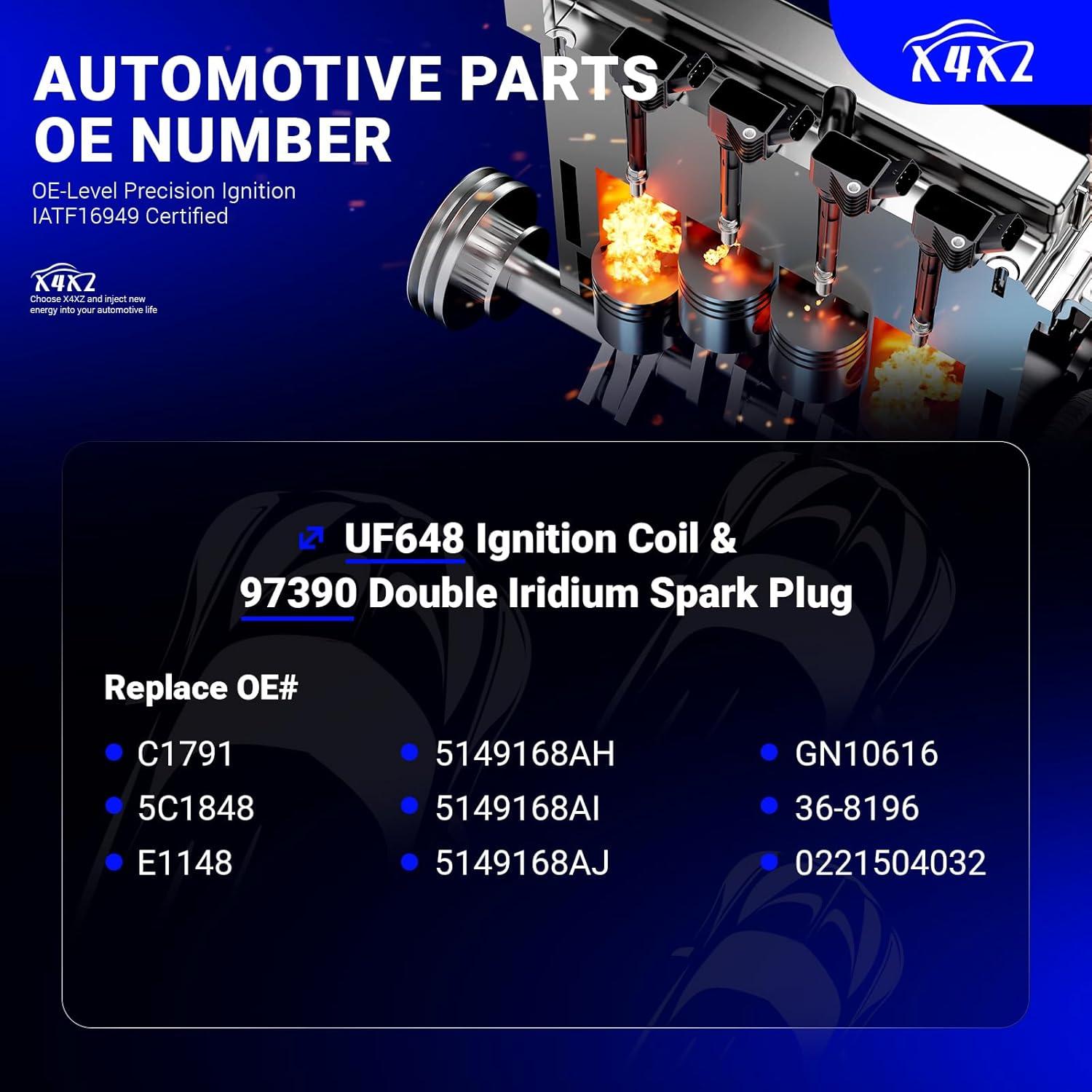 Bobina de Encendido UF648 y Bujía Doble Iridio 97390 X4XZ