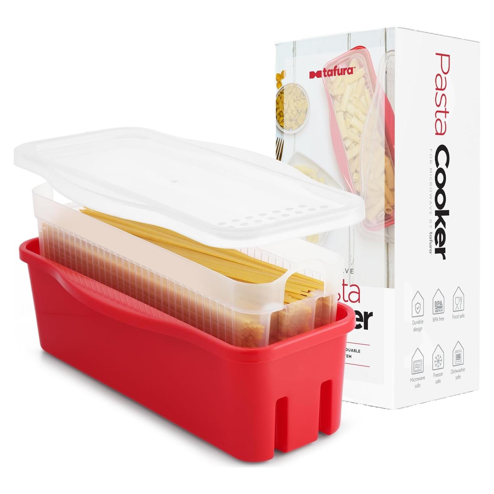 Cocinero de Pasta Tafura 2.2L con Drenaje Doble - Microondas