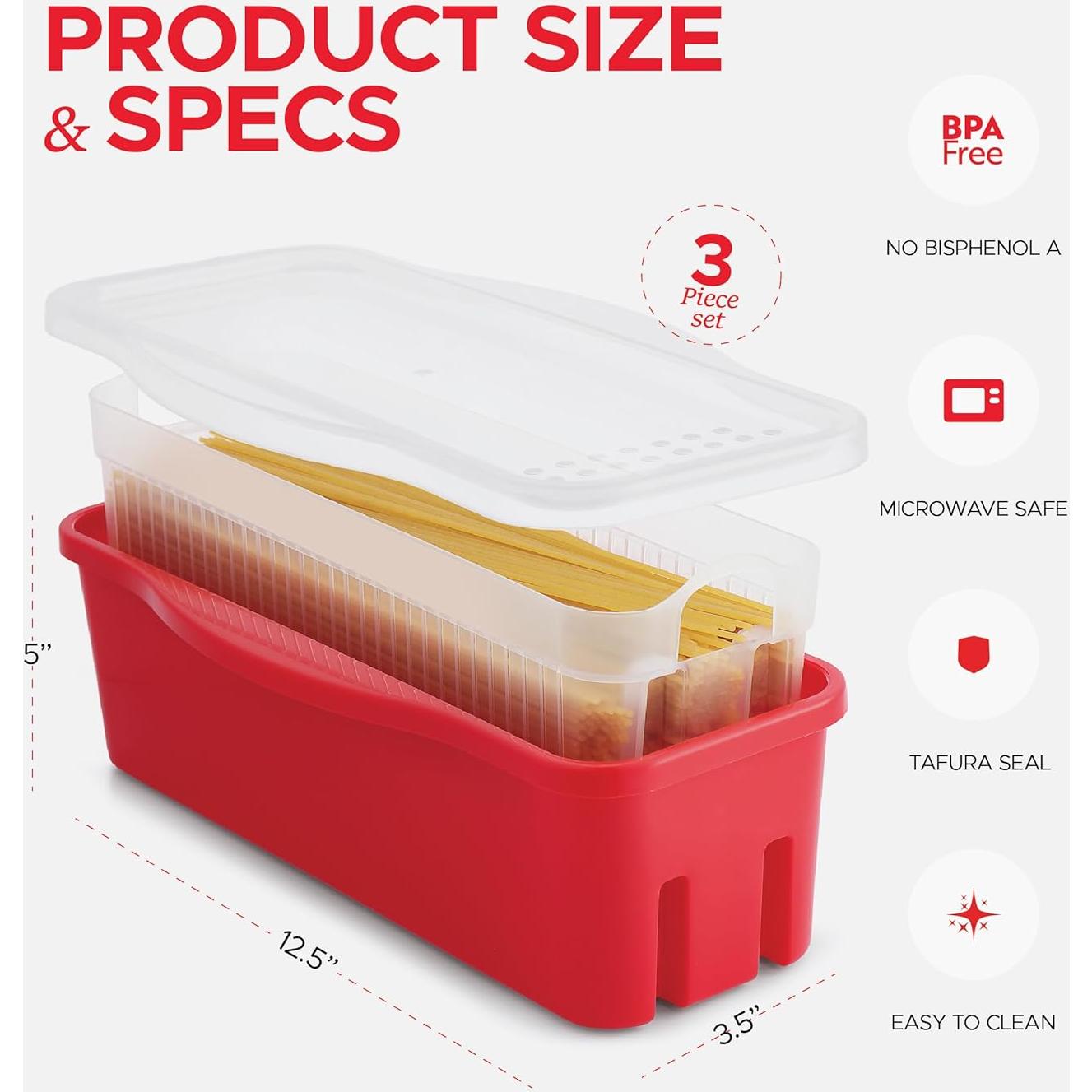 Cocinero de Pasta Tafura 2.2L con Drenaje Doble - Microondas