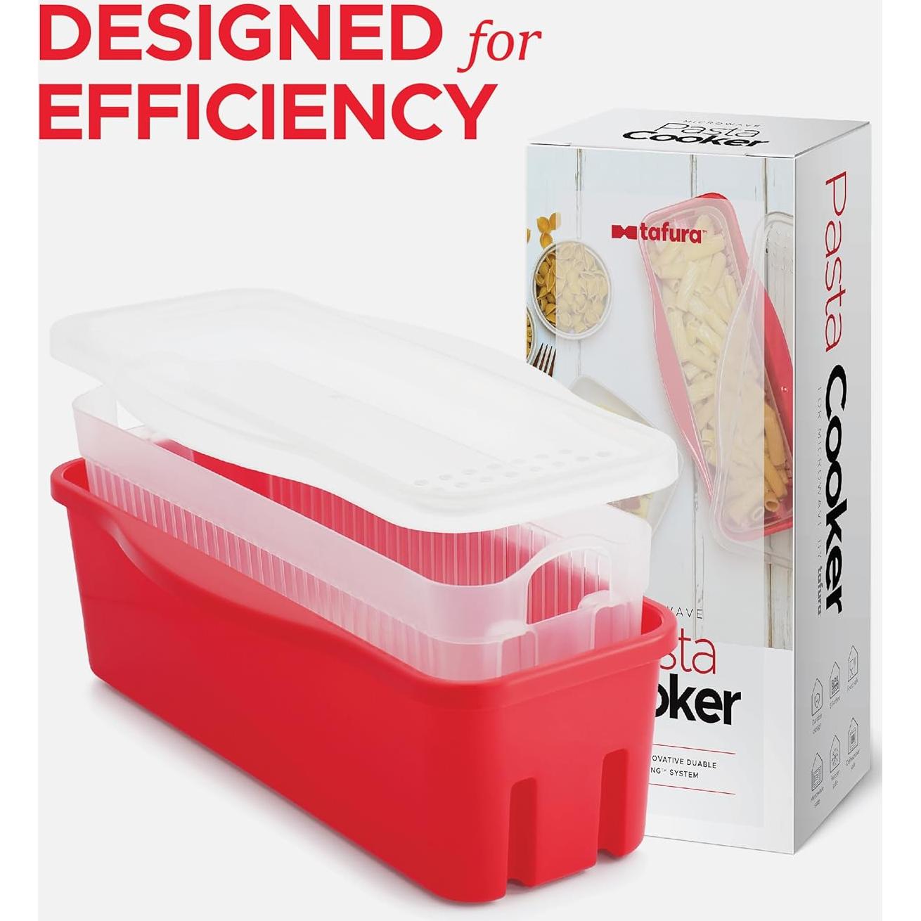 Cocinero de Pasta Tafura 2.2L con Drenaje Doble - Microondas