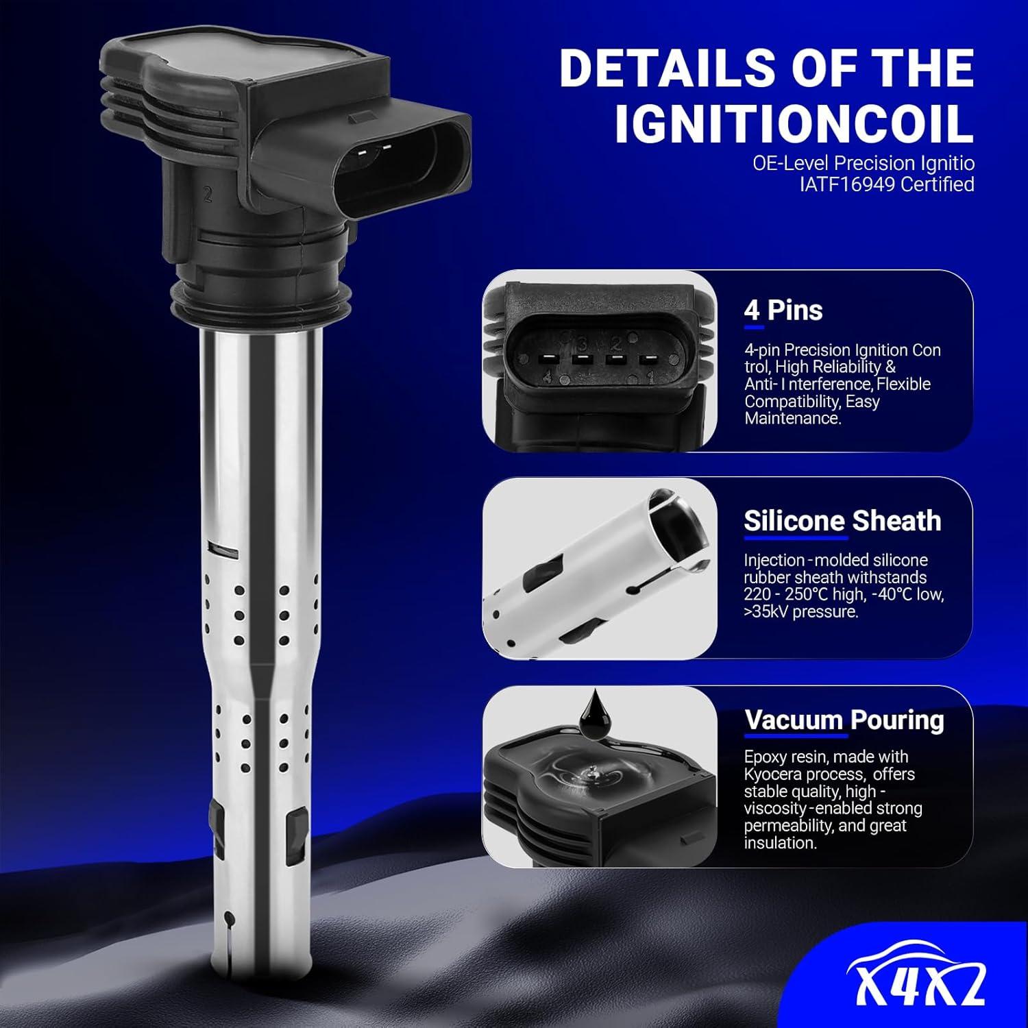 Bobina de Encendido UF575 y Bujía Iridio Doble 1675 X4XZ