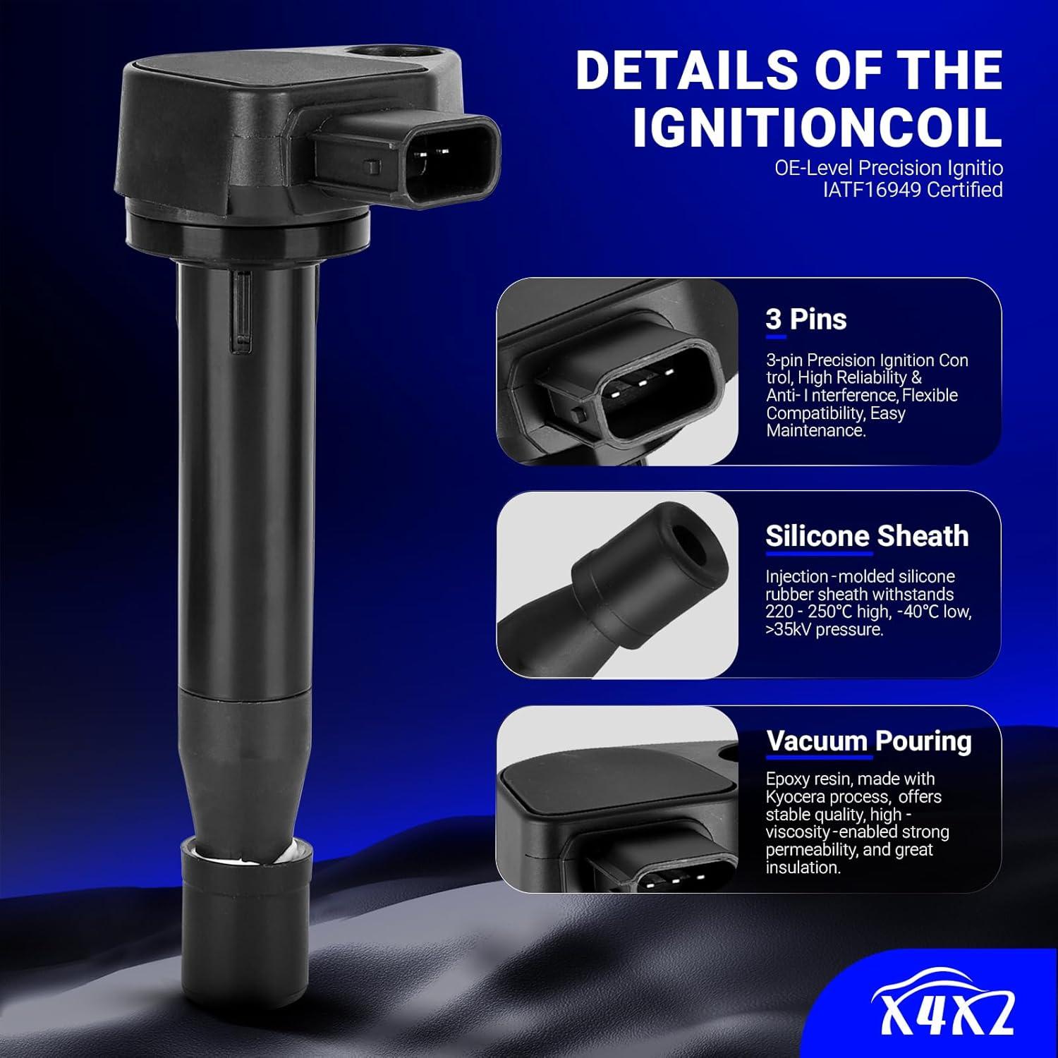 Bobina de encendido UF242 y bujía iridio doble 4503 X4XZ