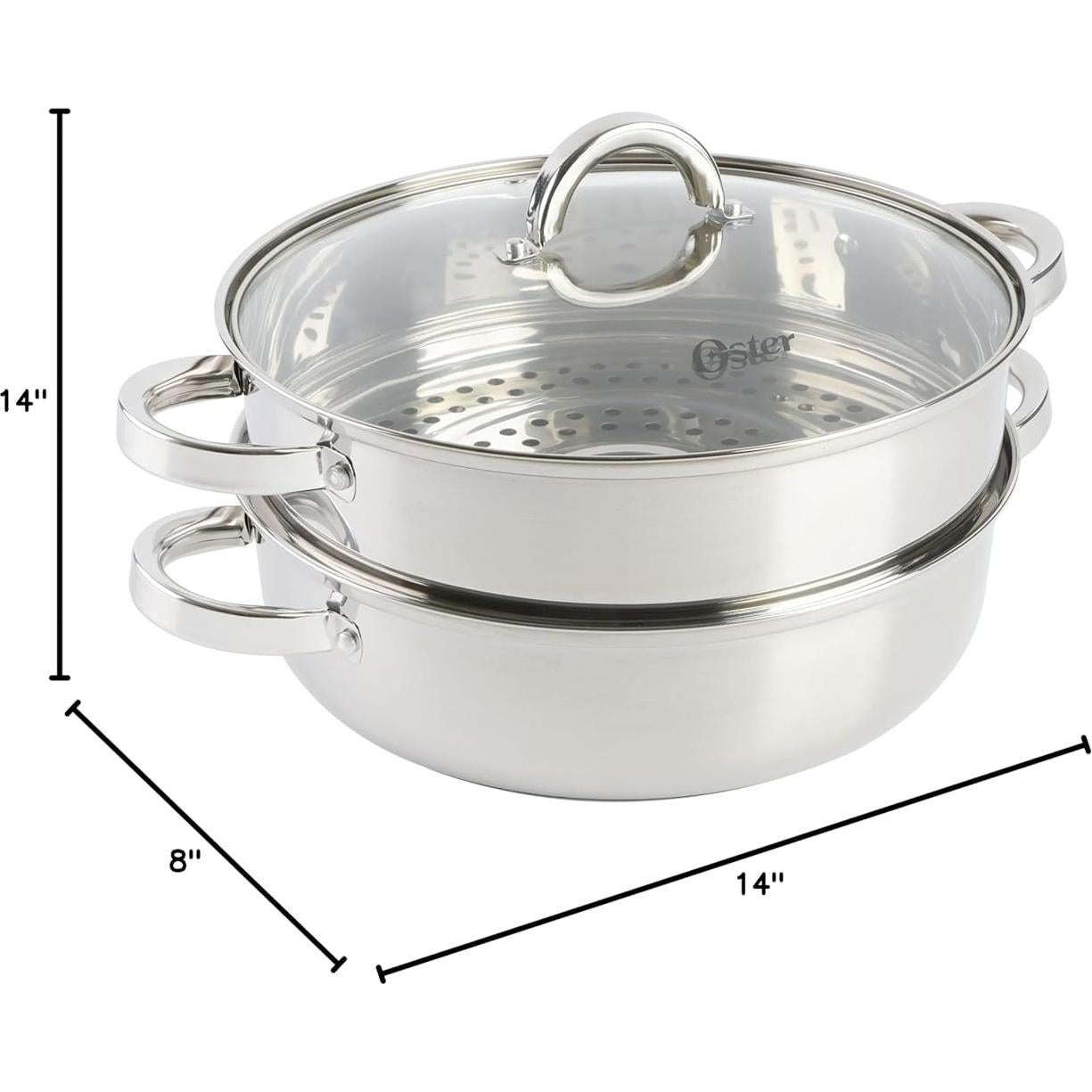 Olla Holandesa Oster de Acero Inoxidable 2.84L con Vaporera