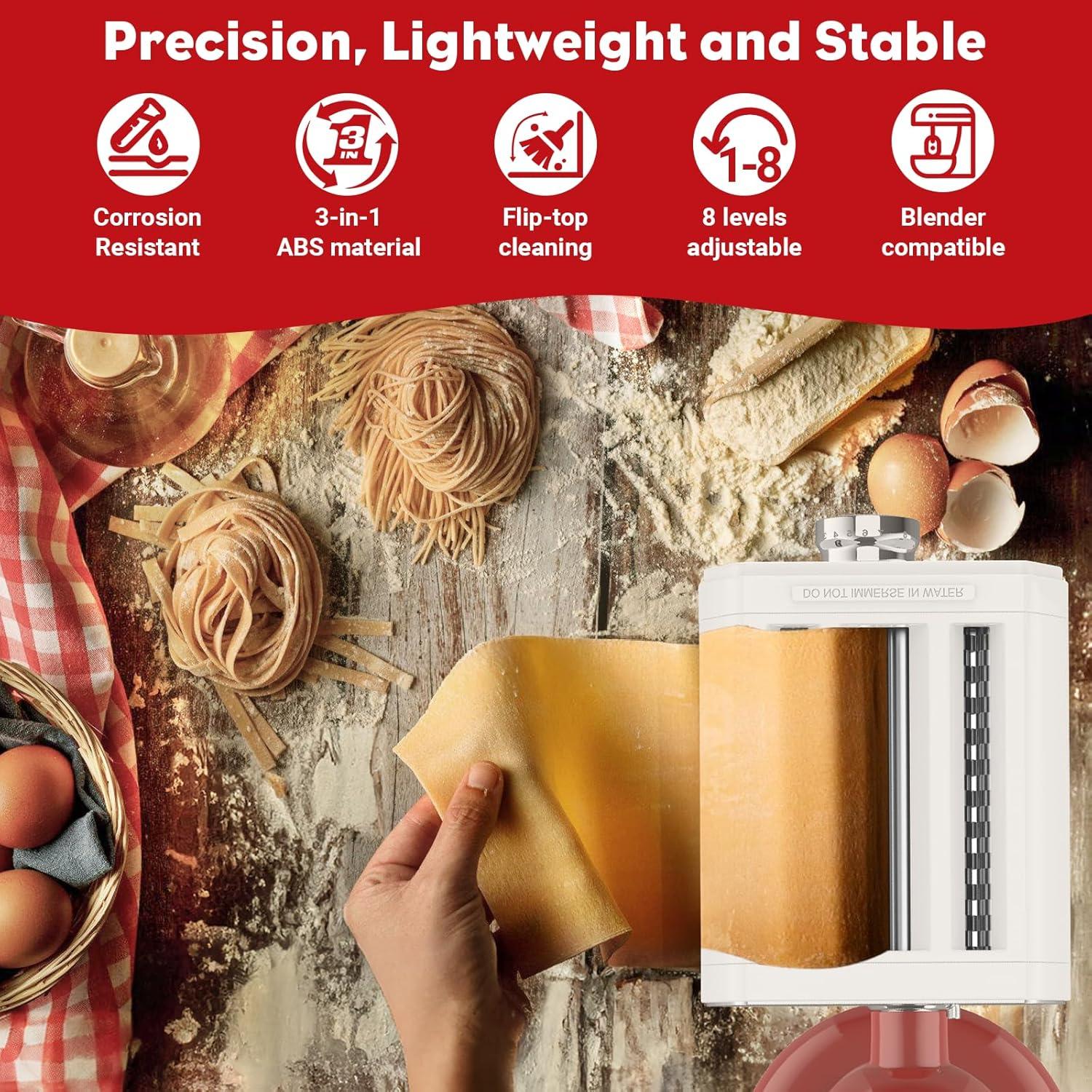 Accesorio de Pasta KitchenAid 3 en 1 con Rodillo y Cortadores