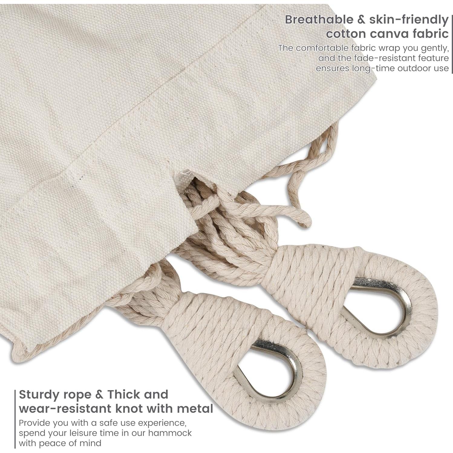 Hamaca Doble Lazy Daze con Soporte de Acero 204 kg Beige