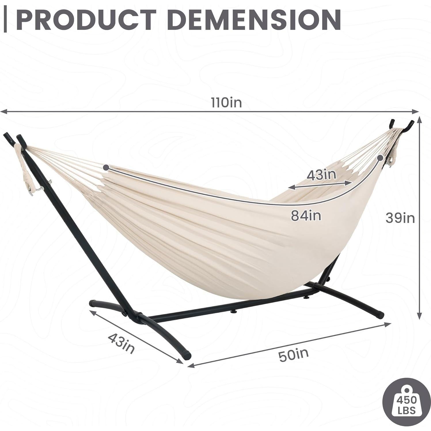 Hamaca Doble Lazy Daze con Soporte de Acero 204 kg Beige