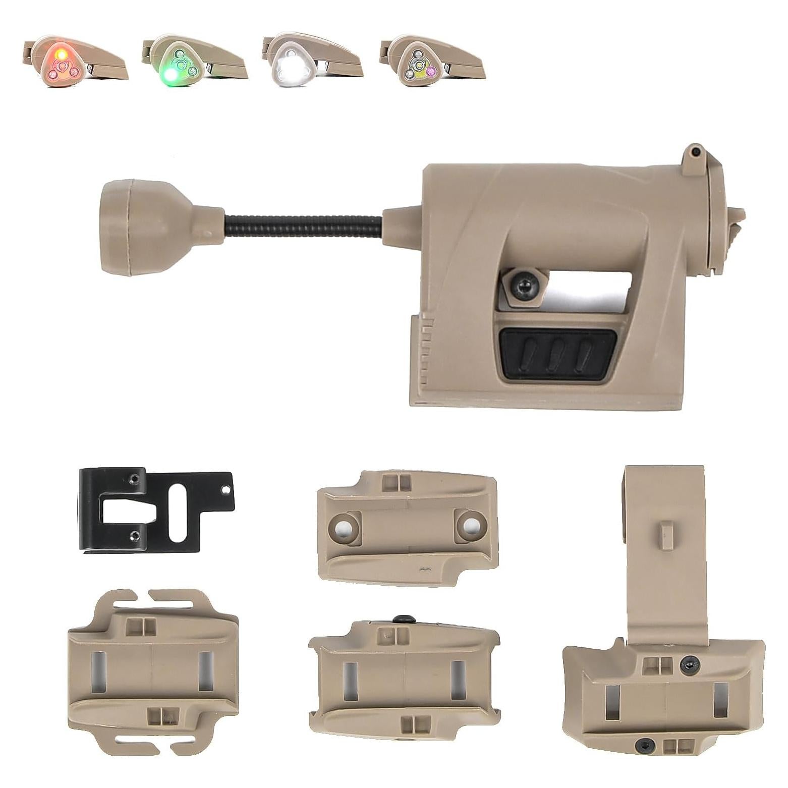 Luz táctica 4 en 1 NECARL para casco militar LED
