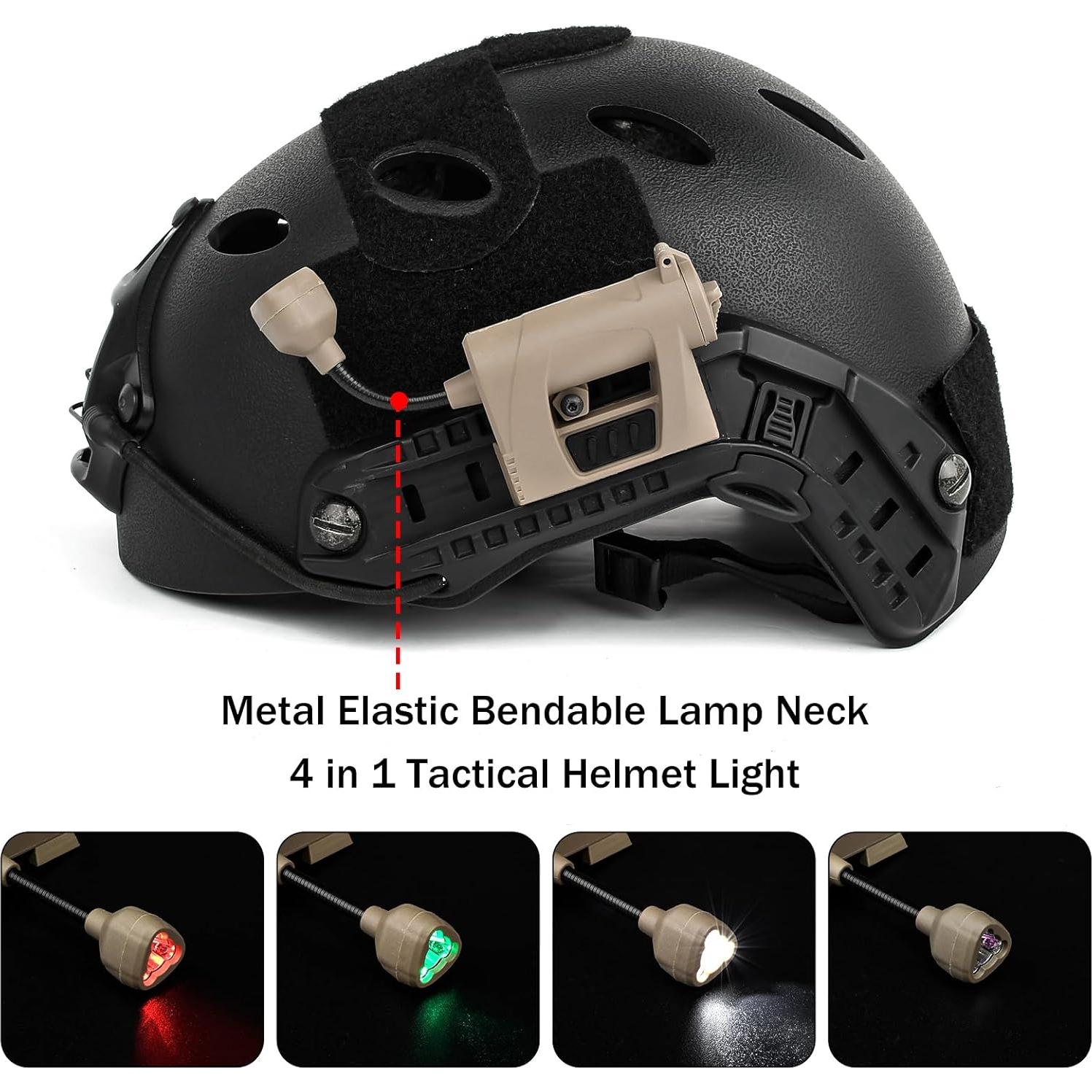 Luz táctica 4 en 1 NECARL para casco militar LED