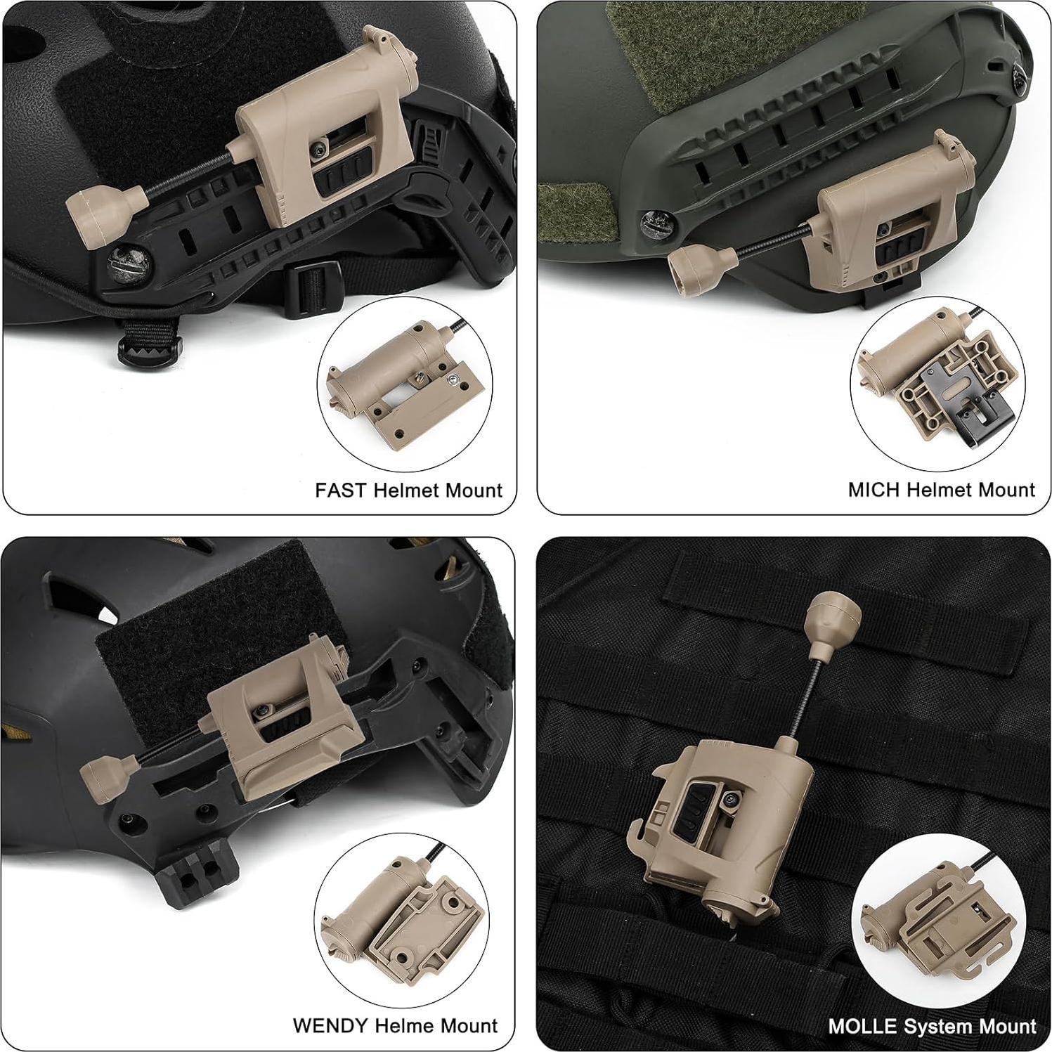 Luz táctica 4 en 1 NECARL para casco militar LED
