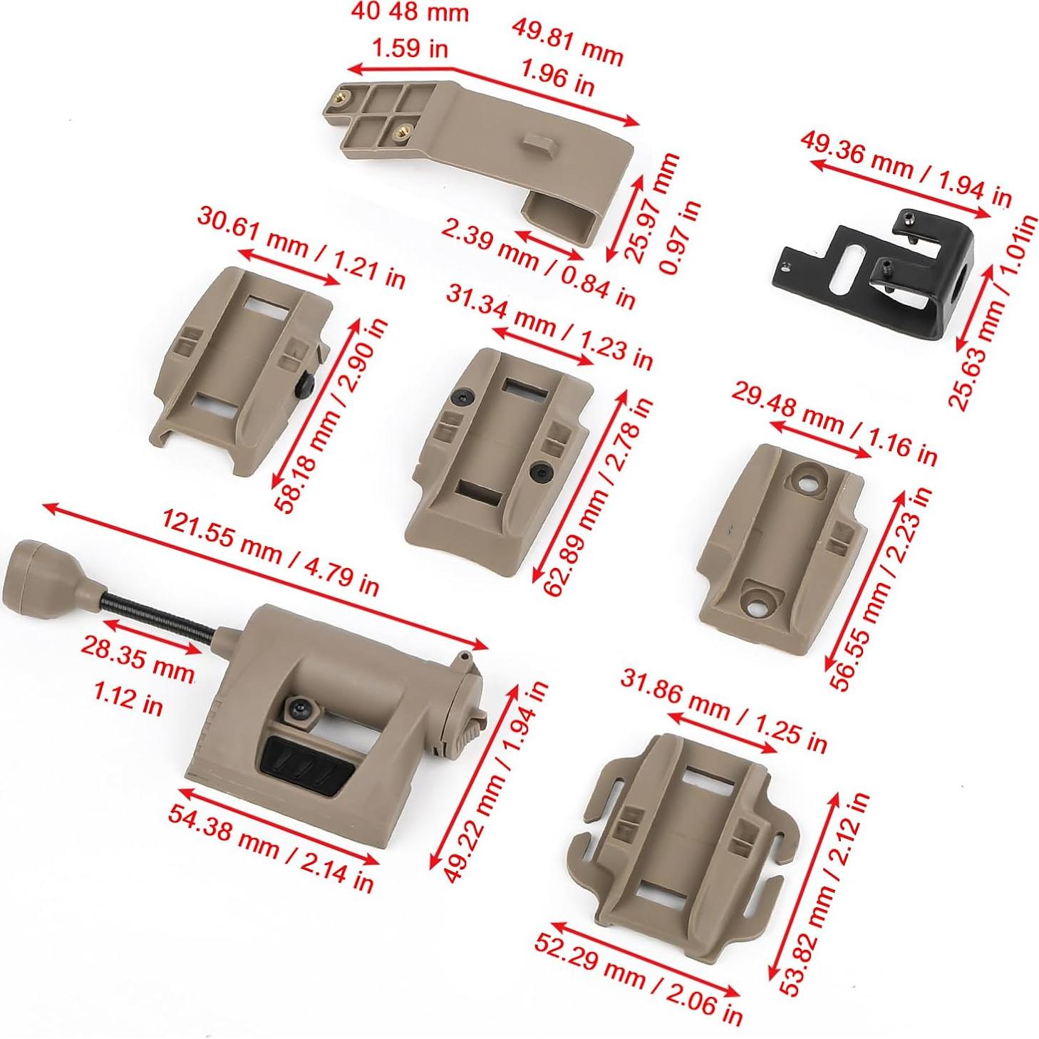 Luz táctica 4 en 1 NECARL para casco militar LED