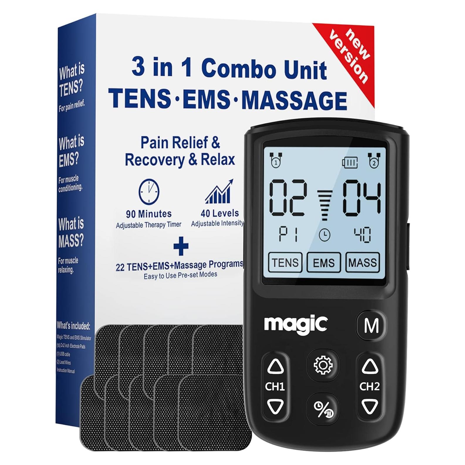 Máquina Estimuladora Muscular TENS Nicwell 10 Electrodos