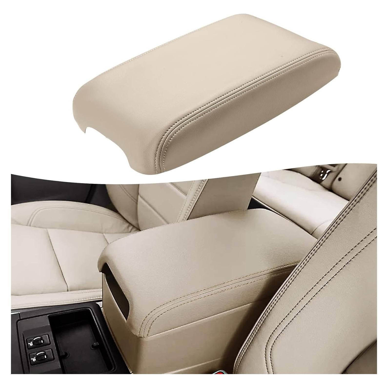 Cubierta de reposabrazos KBH para Toyota Camry 2012-2017, Vinilo Cuero Marfil Tan