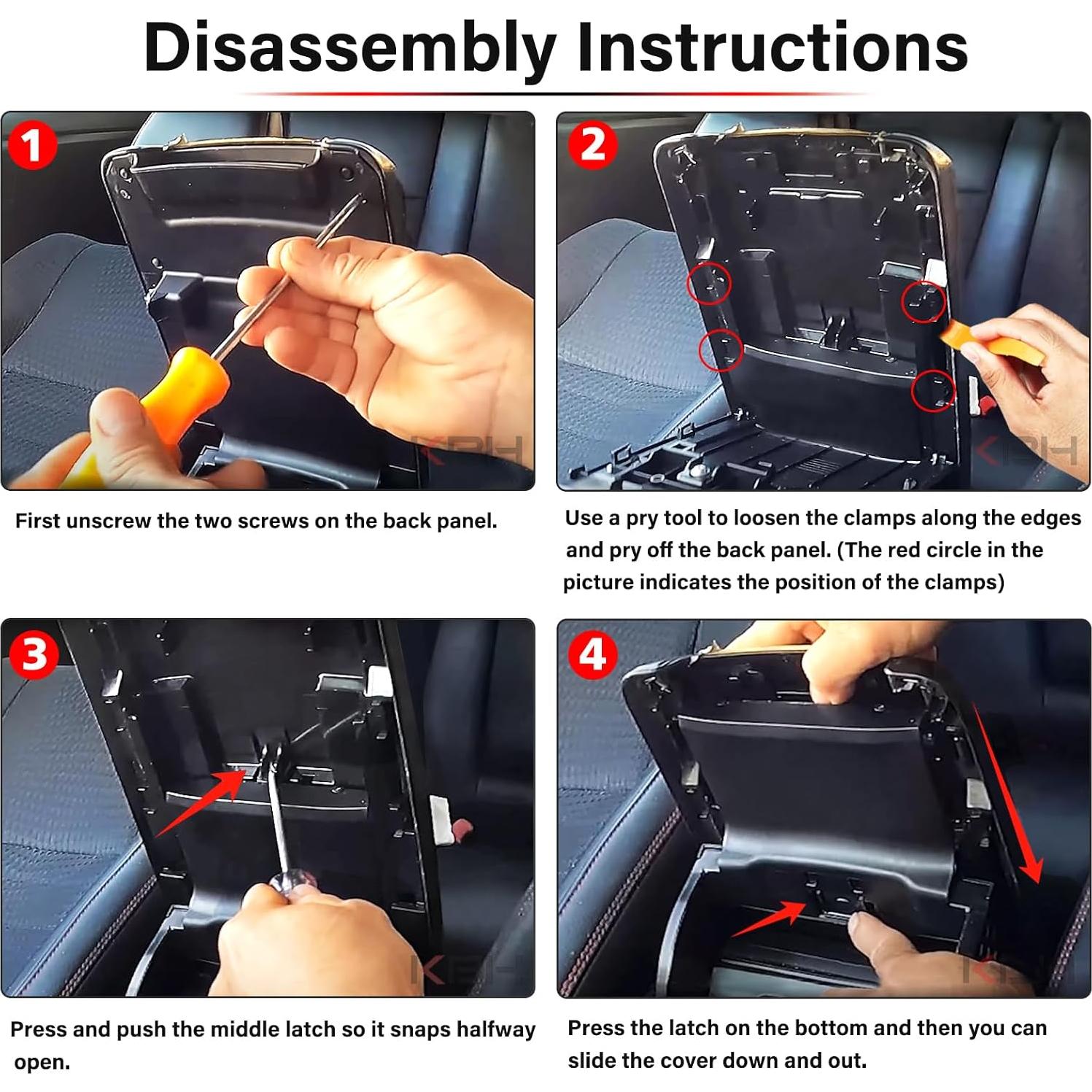 Cubierta de reposabrazos KBH para Toyota Camry 2012-2017, Vinilo Cuero Marfil Tan