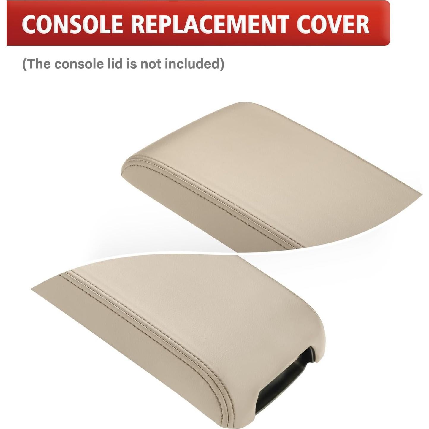 Cubierta de reposabrazos KBH para Toyota Camry 2012-2017, Vinilo Cuero Marfil Tan