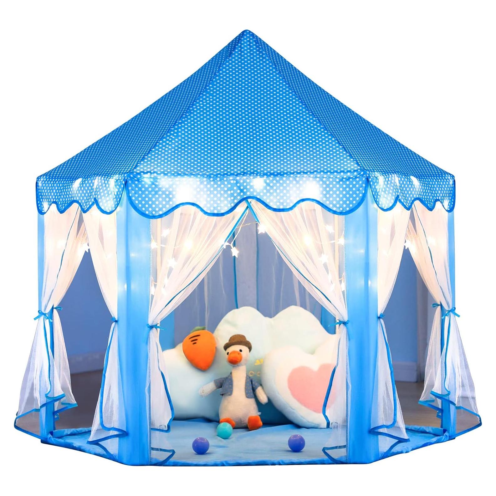 Carpa de Princesa Sumbababy Azul con Luces para Niñas