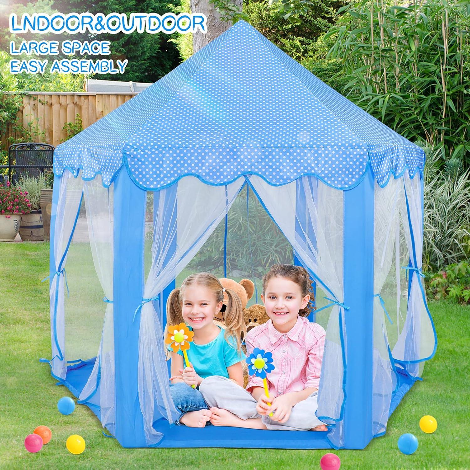 Carpa de Princesa Sumbababy Azul con Luces para Niñas