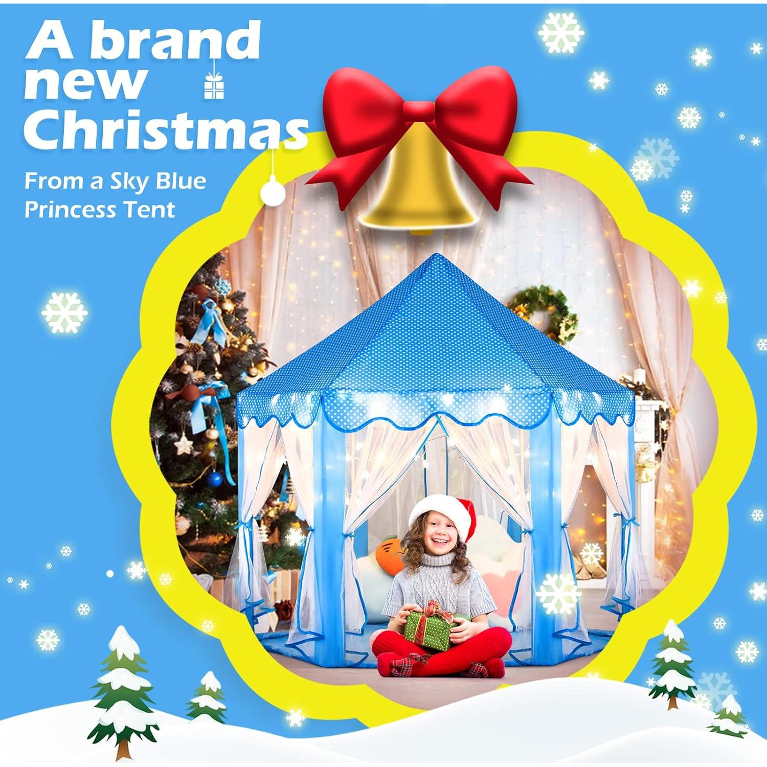 Carpa de Princesa Sumbababy Azul con Luces para Niñas