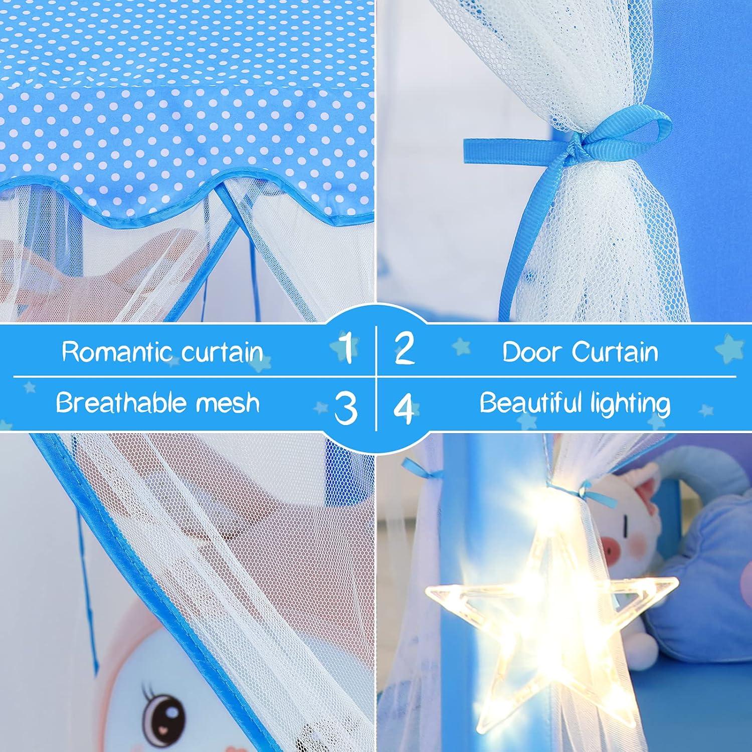 Carpa de Princesa Sumbababy Azul con Luces para Niñas