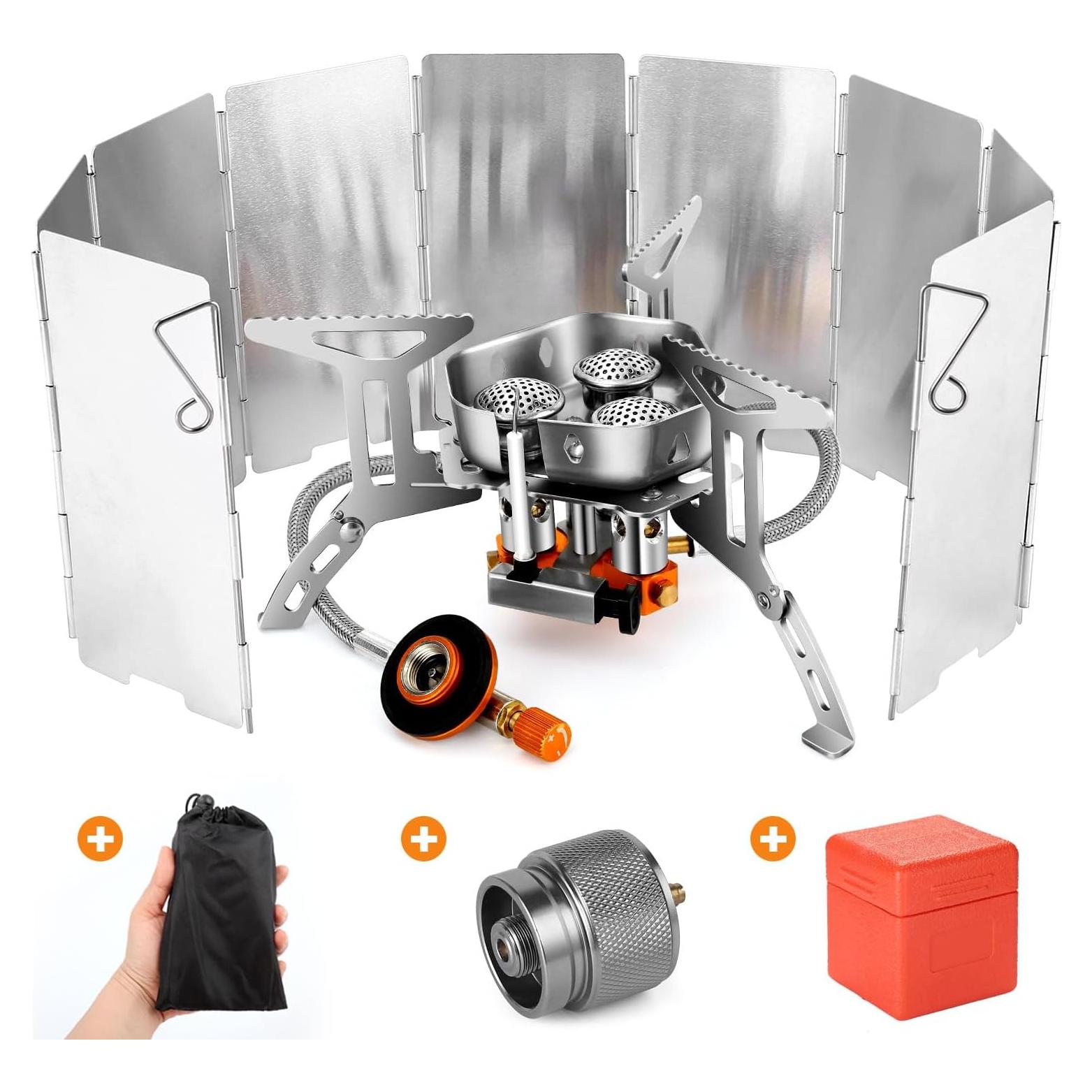 Estufa de Campamento Odoland 6800W Plegable a Prueba de Viento