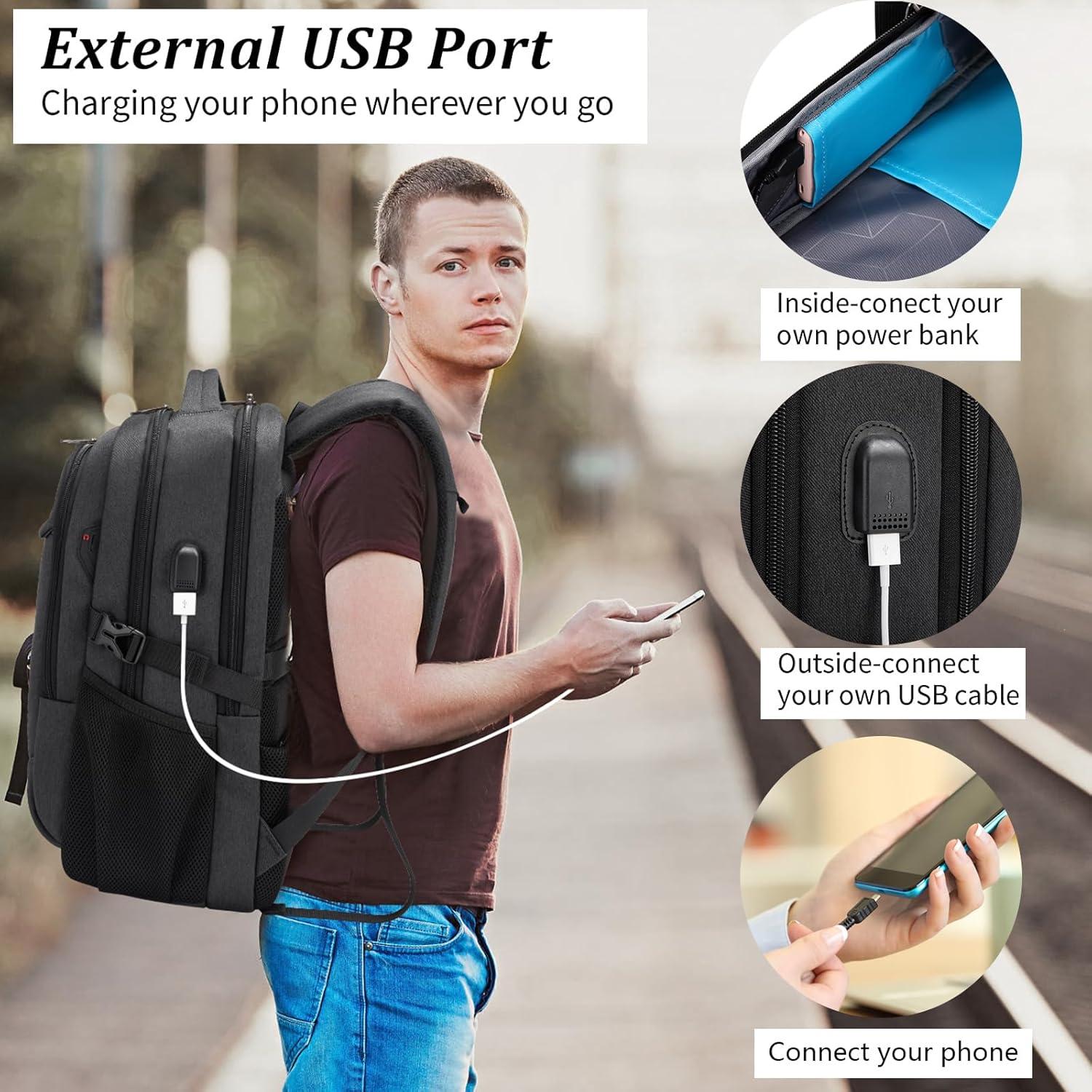Mochila DUSLANG para Laptop 17" Resistente al Agua con USB