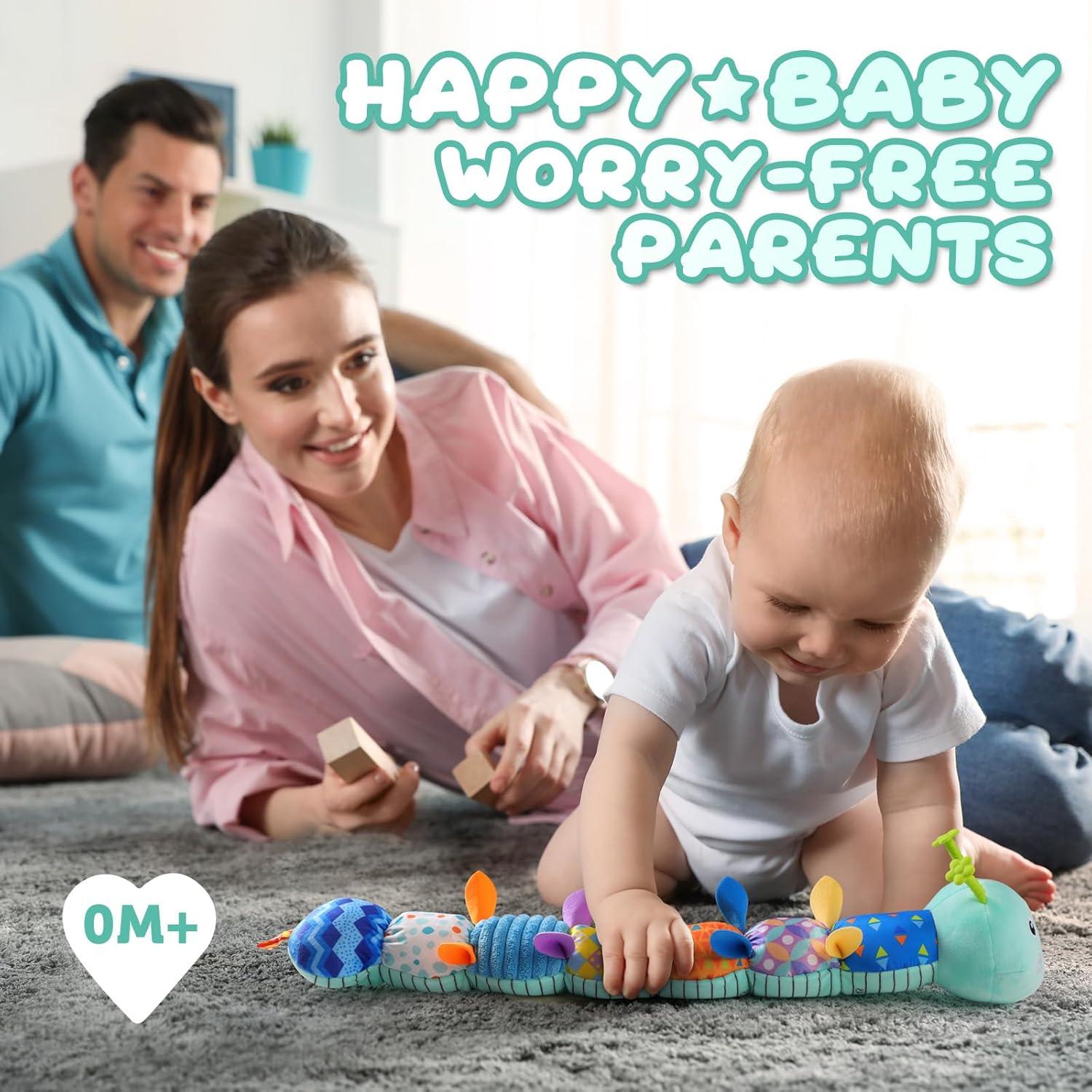 Juguete Musical Suave para Bebés AWOTOY Oruga Azul 0-12 Meses