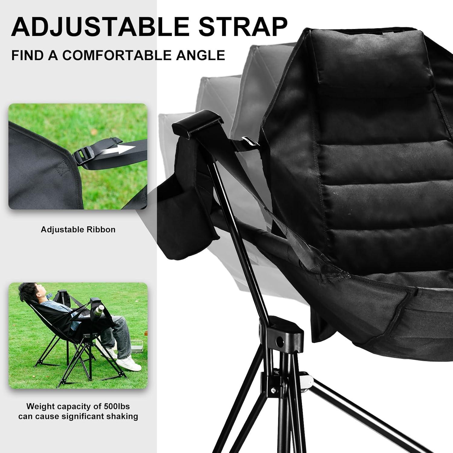 Silla de Camping Hamaca FREETOUR Plegable 158kg Color Carmesí