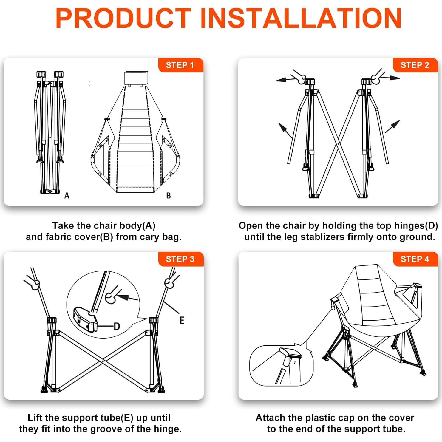 Silla de Camping Hamaca FREETOUR Plegable 158kg Color Carmesí