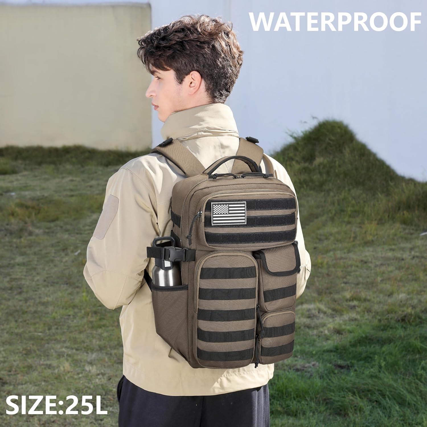 Mochila Táctica Wotony 25L Impermeable con Bolsillos