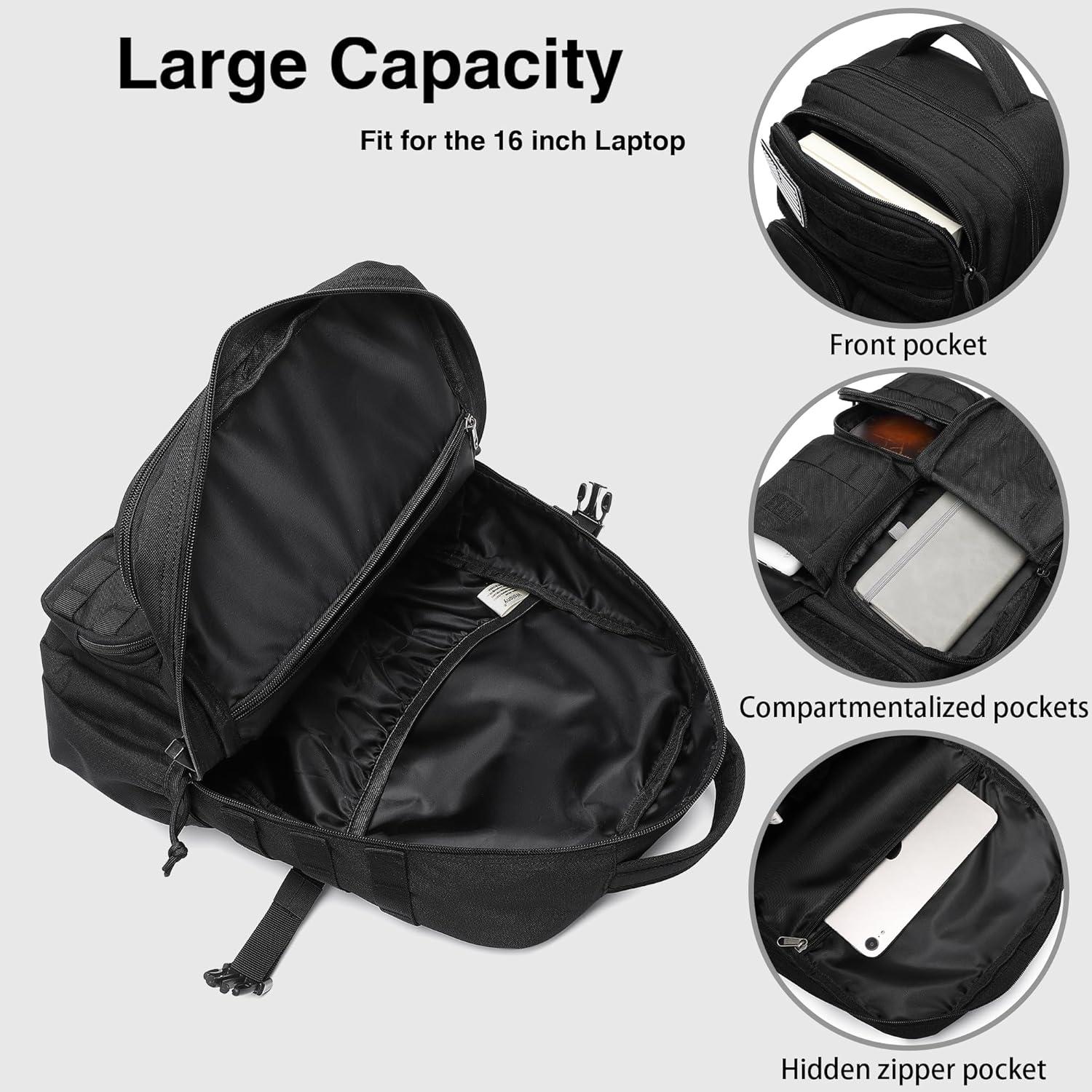 Mochila Táctica Wotony 25L Impermeable con Bolsillos