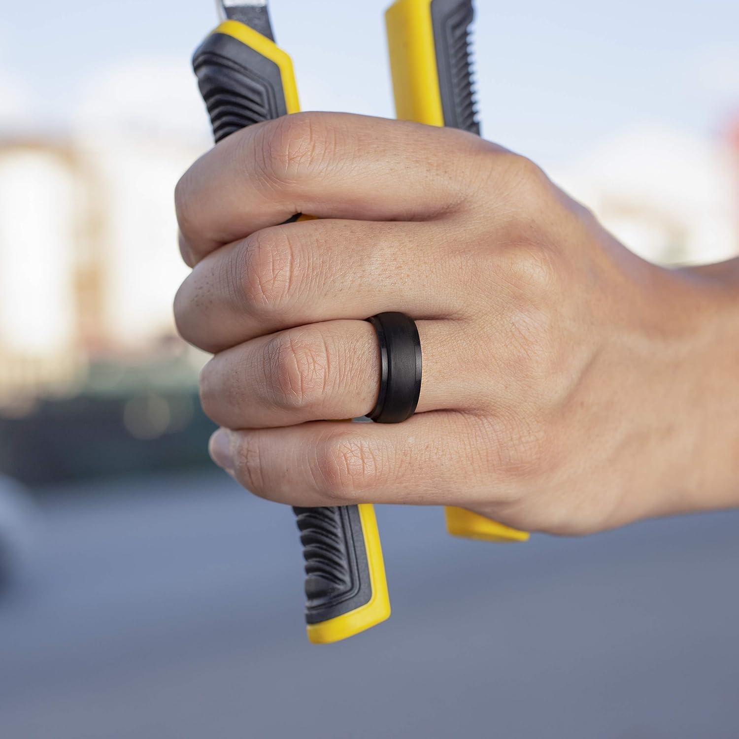 Anillo de Silicona Dookeh para Hombres - Color Negro T10