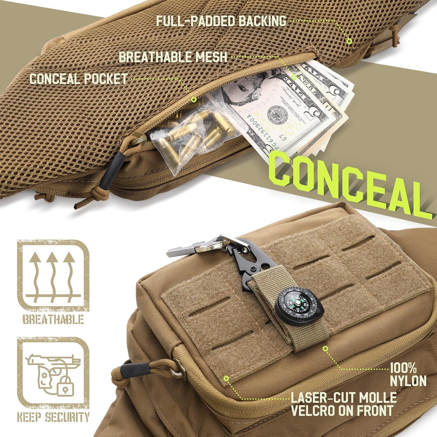 Mochila Táctica WYNEX WY-0238CB para Pistola CCW Marrón