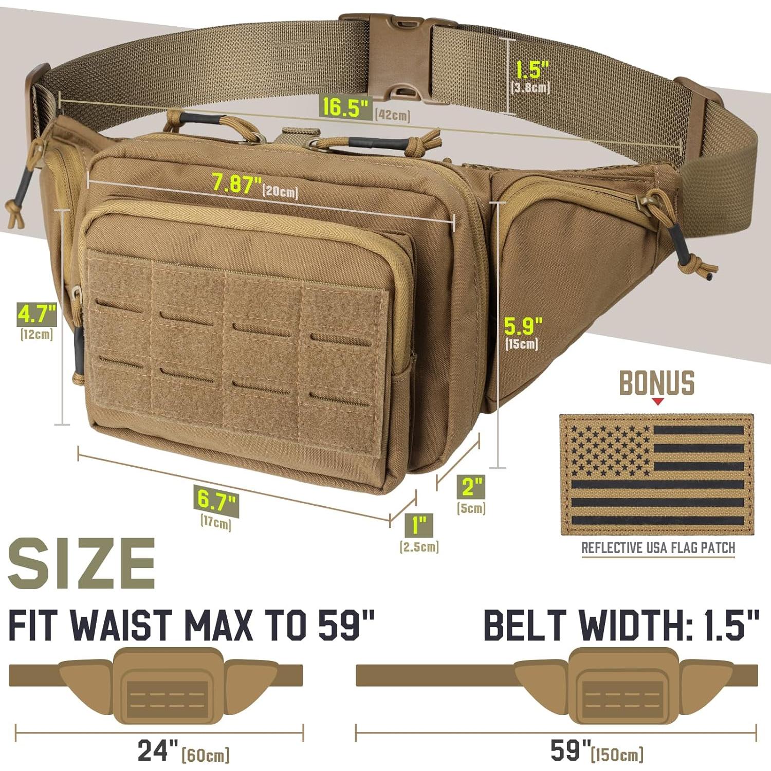 Mochila Táctica WYNEX WY-0238CB para Pistola CCW Marrón