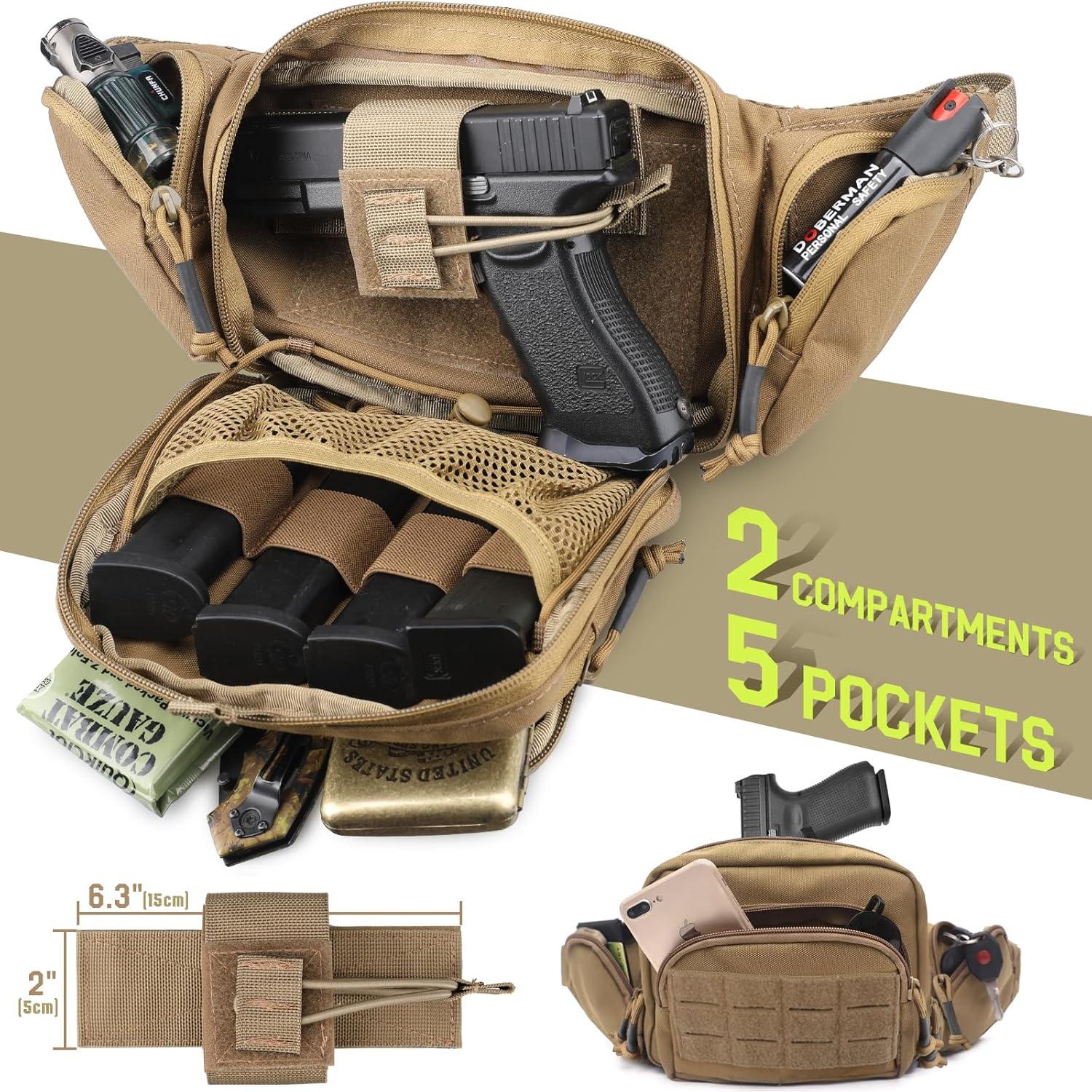 Mochila Táctica WYNEX WY-0238CB para Pistola CCW Marrón