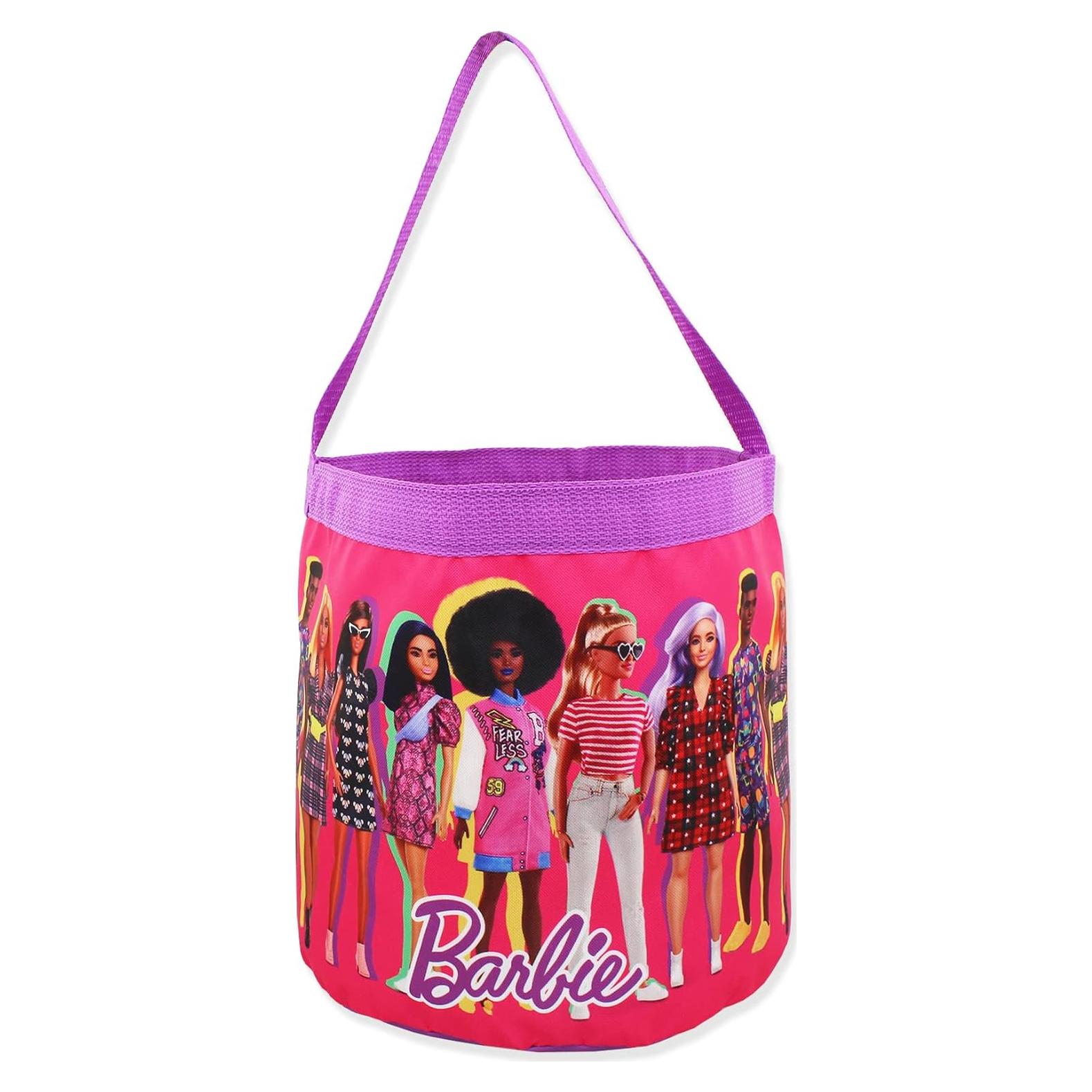 Barbie Collapsible Nylon Basket Bucket Tote Bag