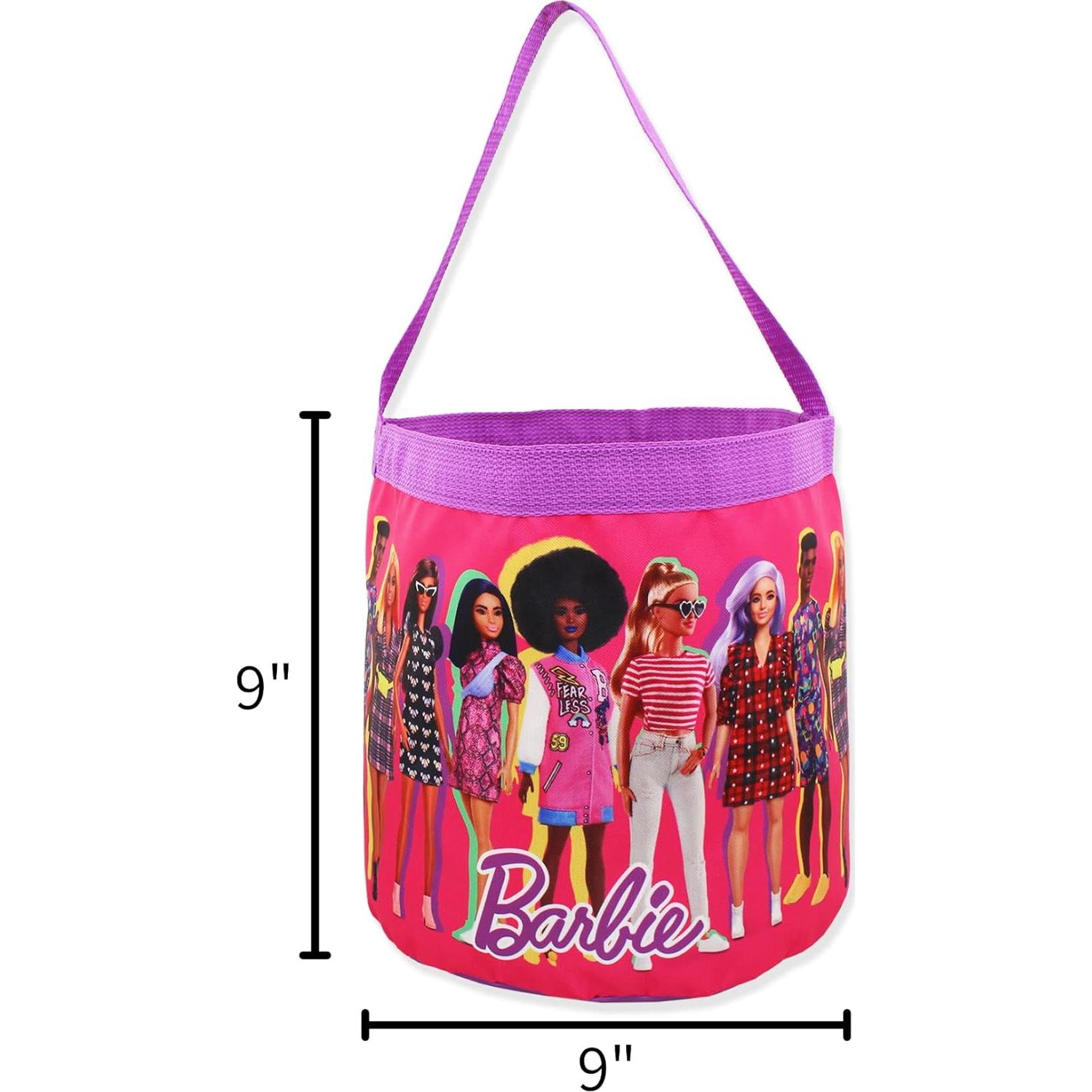 Barbie Collapsible Nylon Basket Bucket Tote Bag