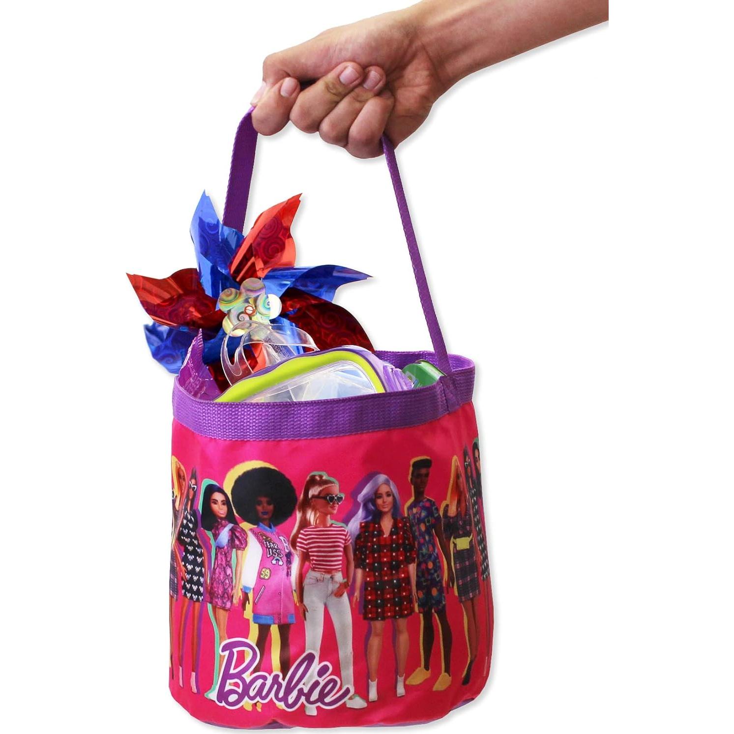 Barbie Collapsible Nylon Basket Bucket Tote Bag