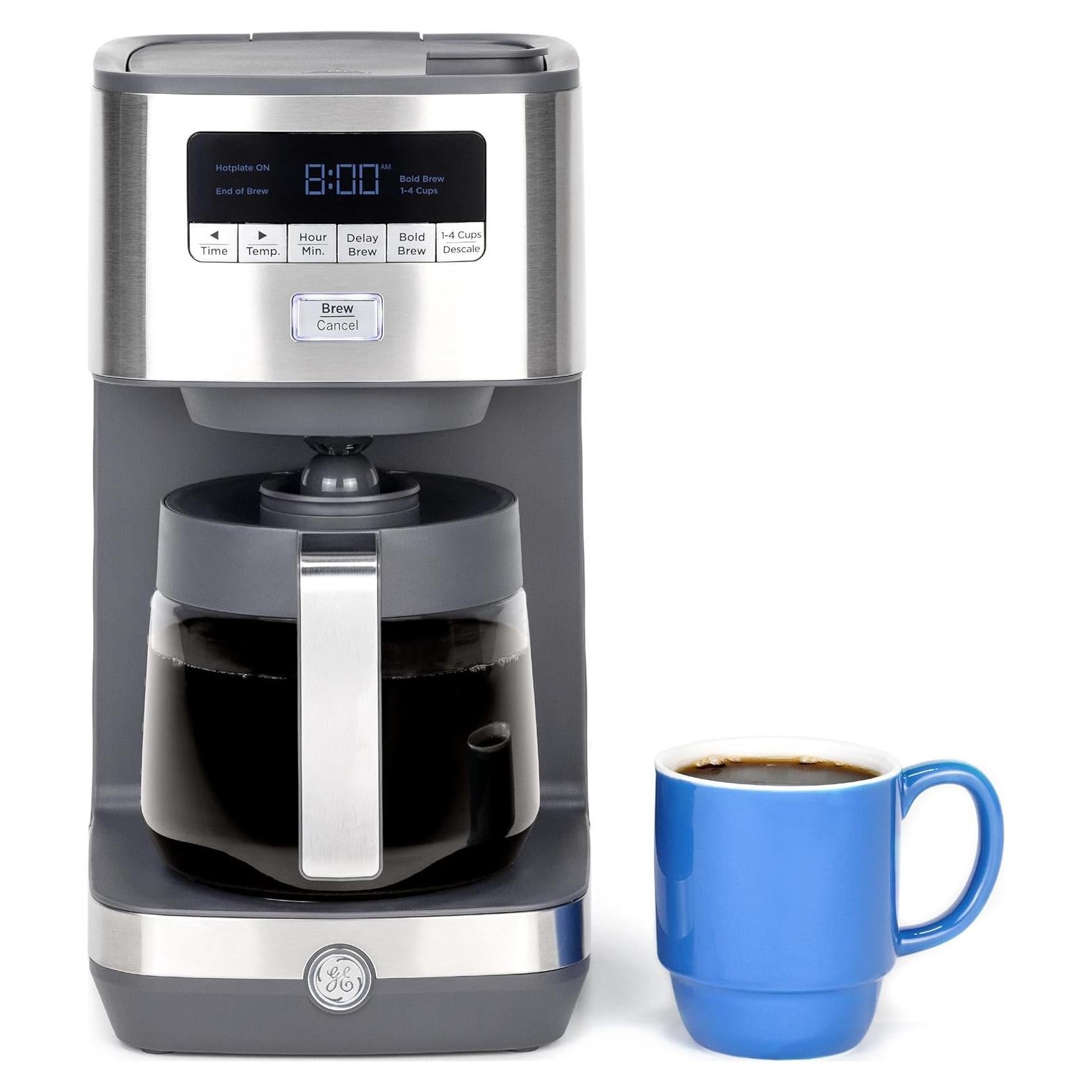 Cafetera de Goteo GE 12 Tazas con Jarra de Vidrio Acero Inox