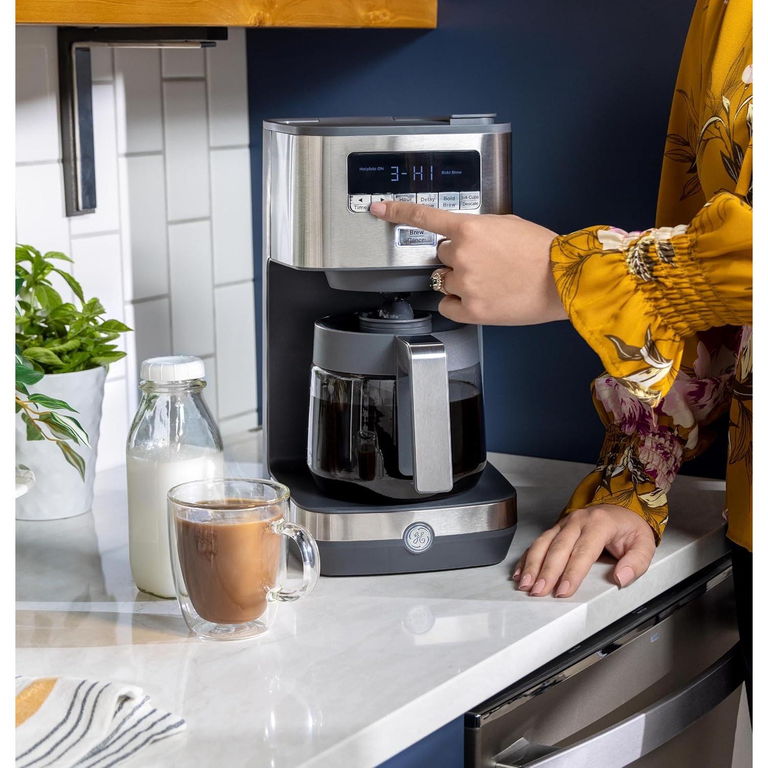 Cafetera de Goteo GE 12 Tazas con Jarra de Vidrio Acero Inox