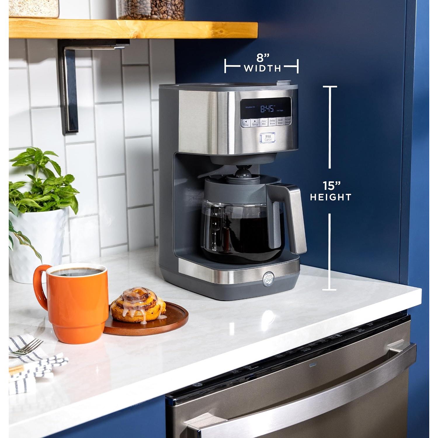 Cafetera de Goteo GE 12 Tazas con Jarra de Vidrio Acero Inox