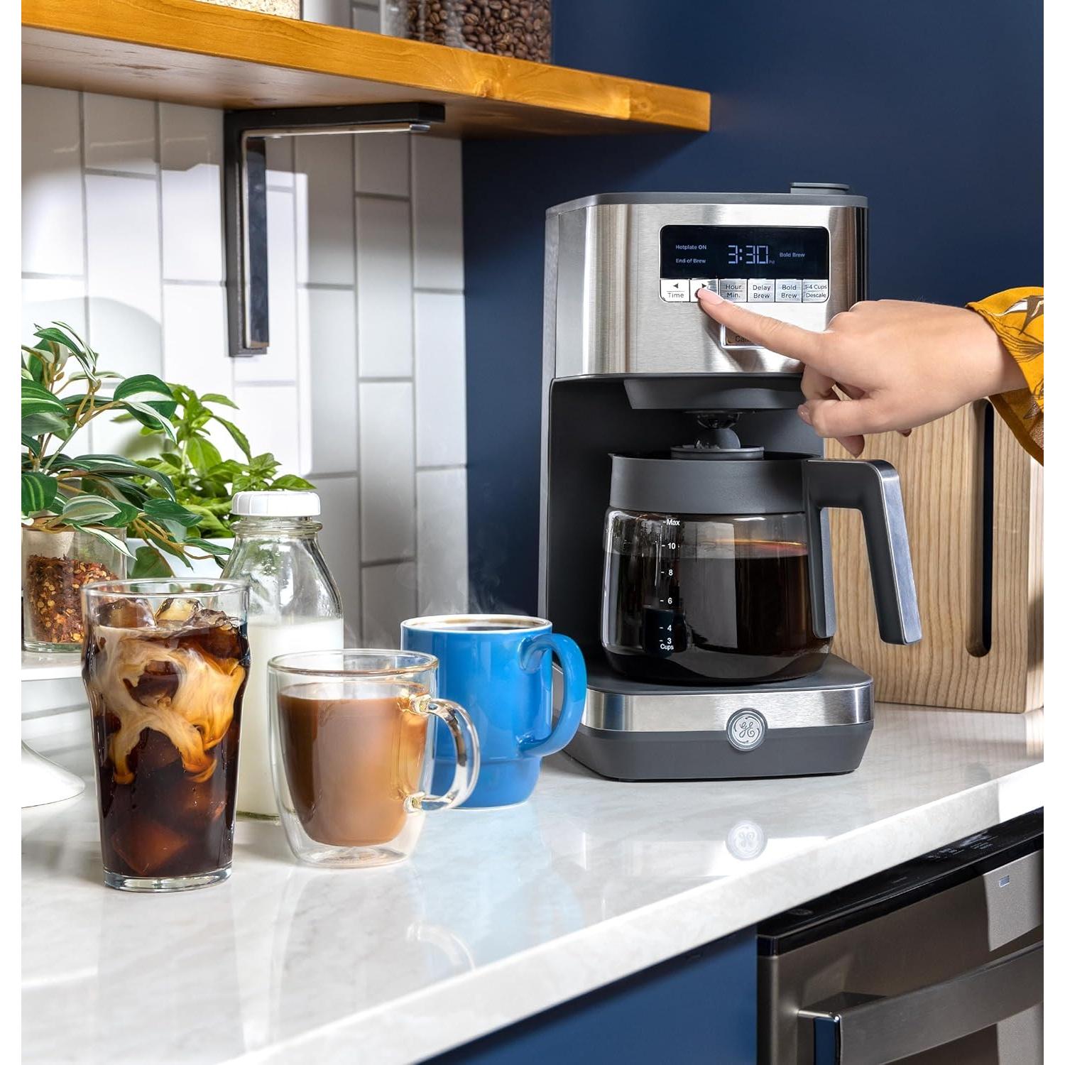 Cafetera de Goteo GE 12 Tazas con Jarra de Vidrio Acero Inox